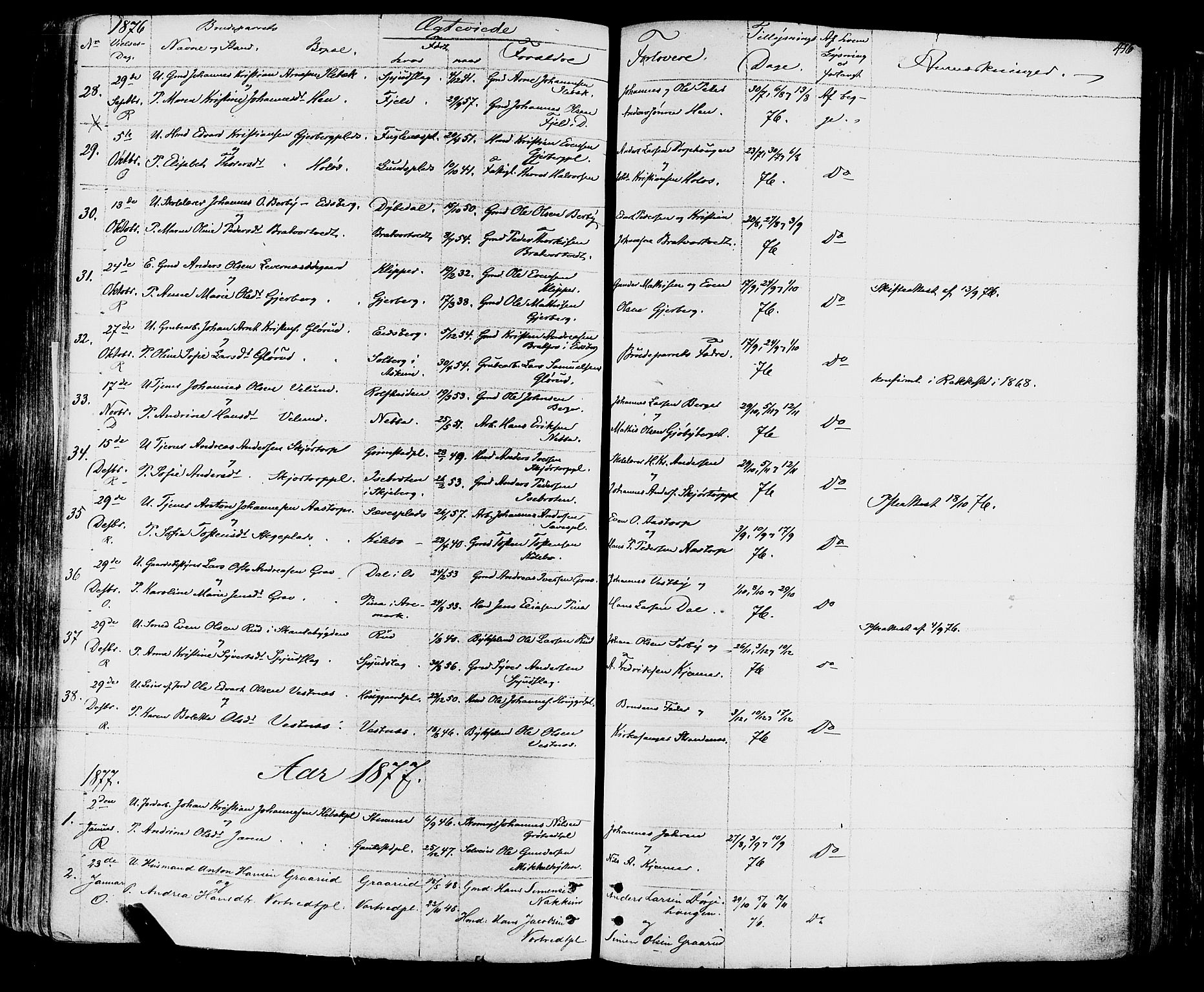 Rakkestad prestekontor Kirkebøker, SAO/A-2008/F/Fa/L0011: Parish register (official) no. I 11, 1862-1877, p. 416