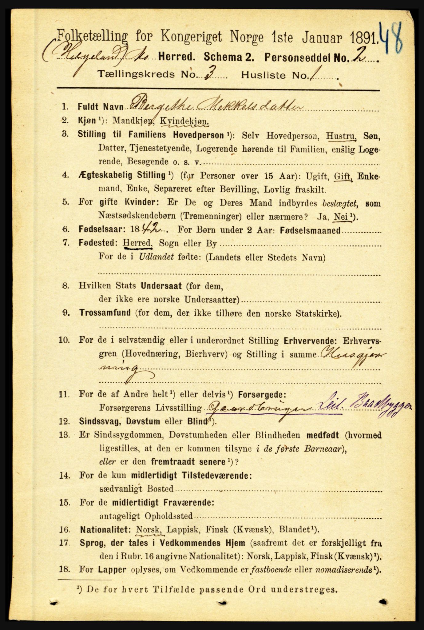 RA, 1891 census for 1833 Mo, 1891, p. 1340