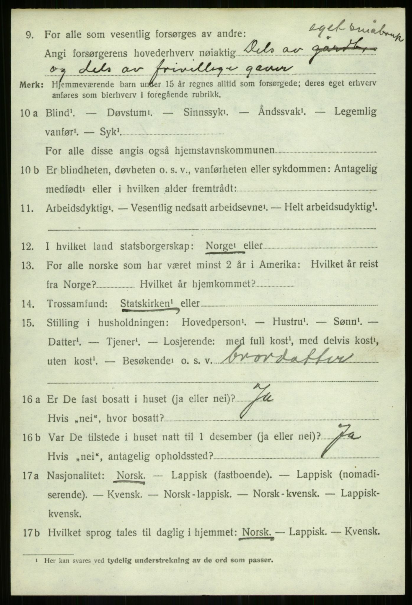 SATØ, 1920 census for Dyrøy, 1920, p. 3120