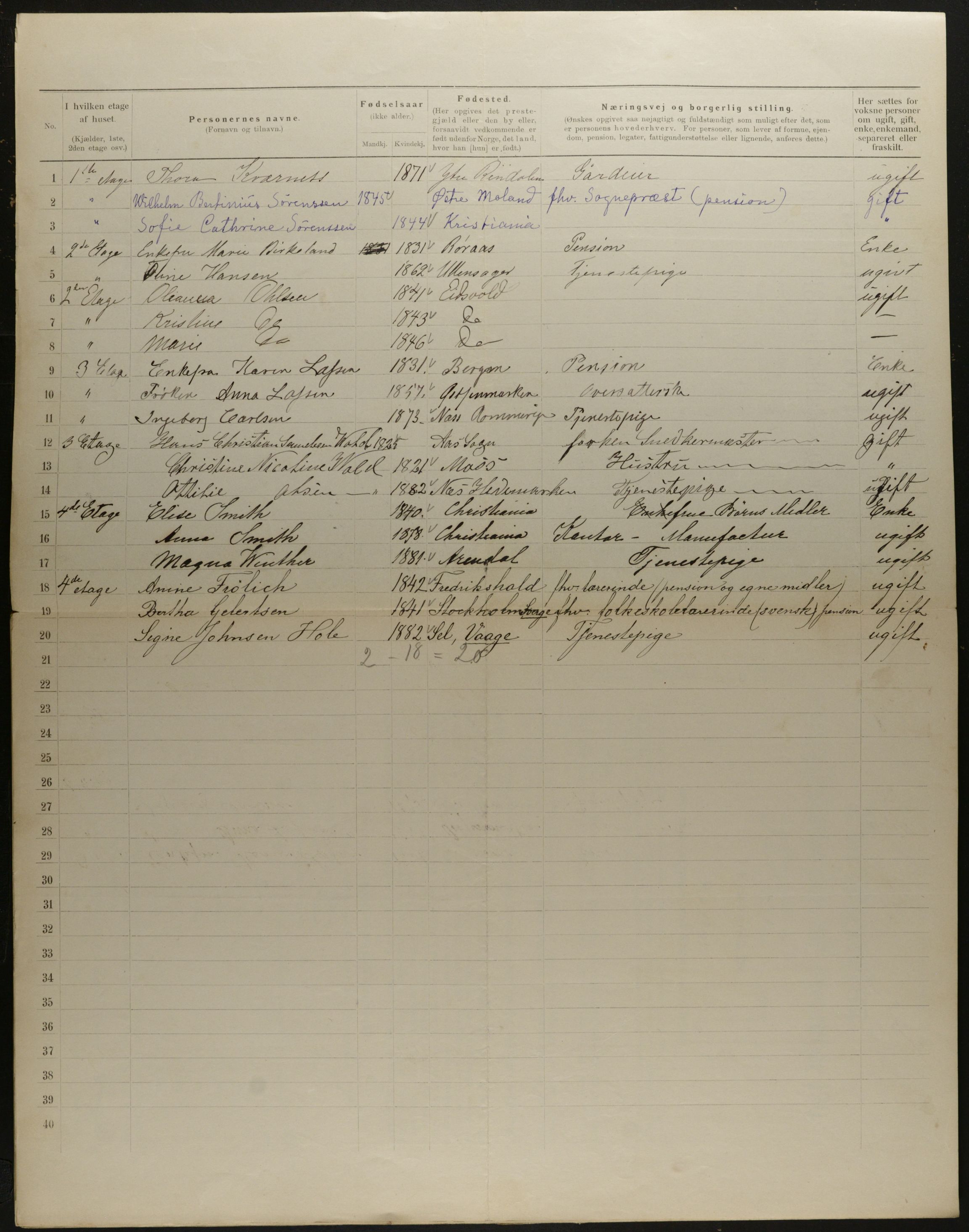 OBA, Municipal Census 1901 for Kristiania, 1901, p. 11553