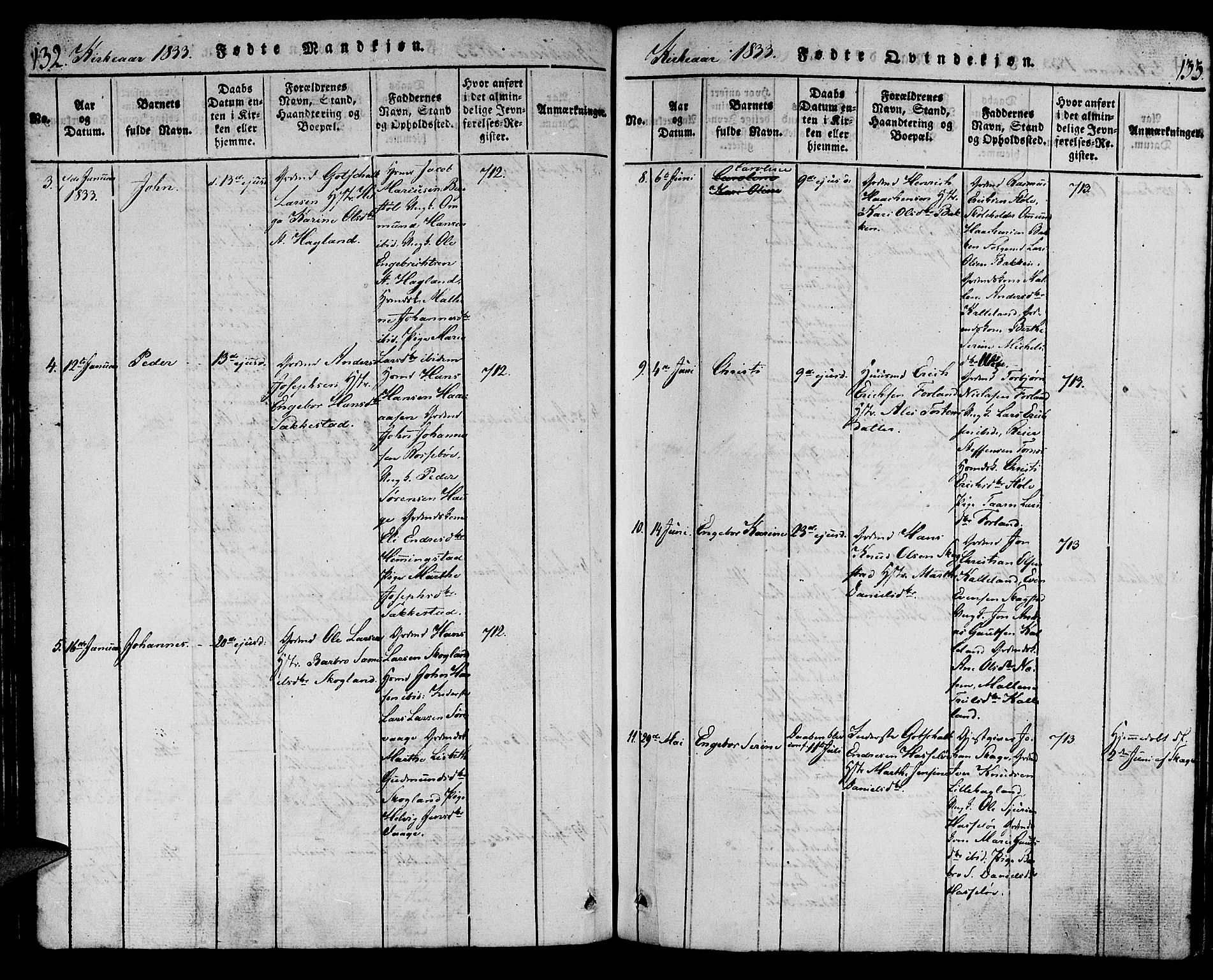 Torvastad sokneprestkontor, AV/SAST-A -101857/H/Ha/Haa/L0004: Parish register (official) no. A 4, 1817-1836, p. 132-133