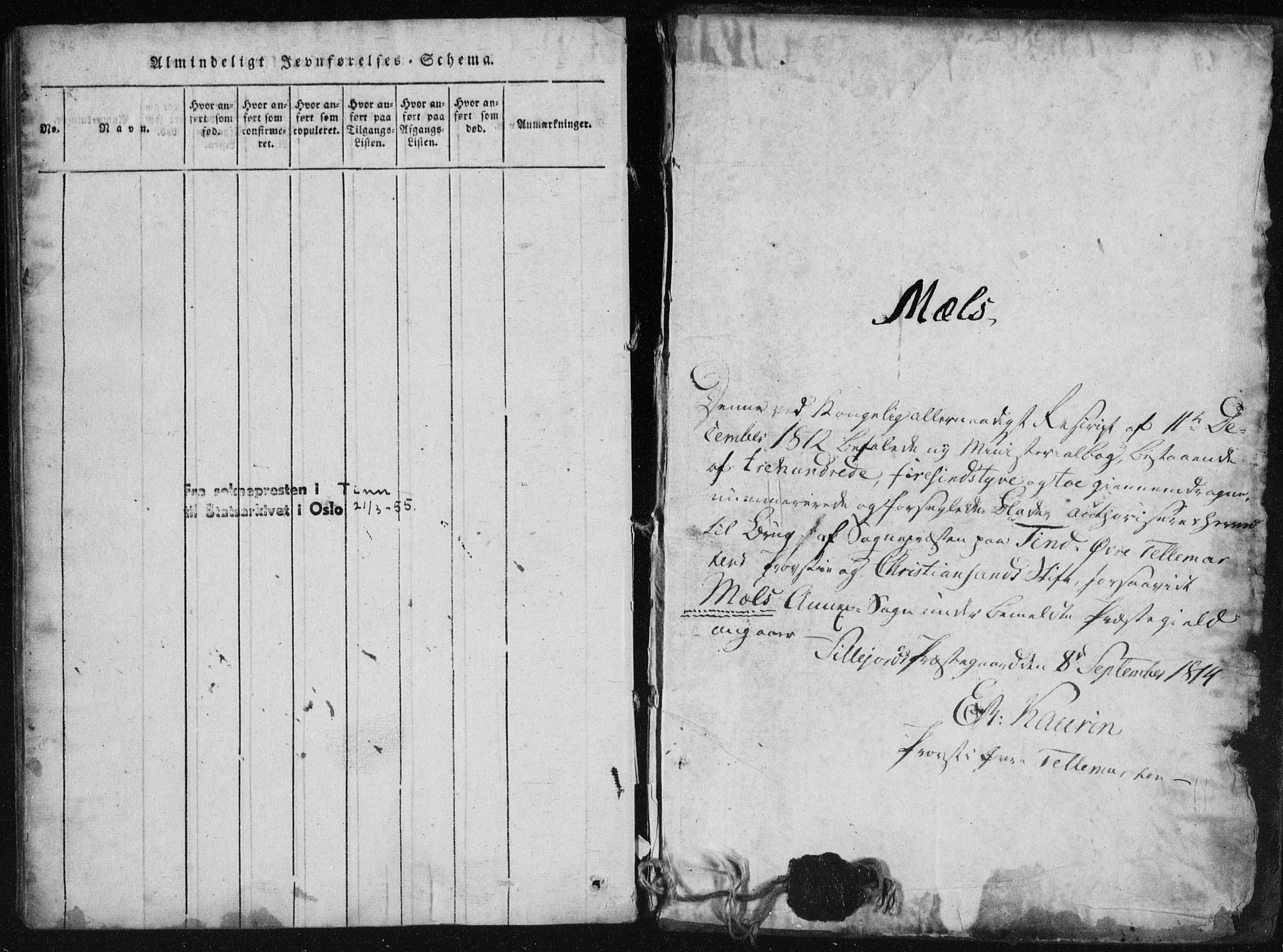 Tinn kirkebøker, AV/SAKO-A-308/F/Fb/L0001: Parish register (official) no. II 1, 1815-1843