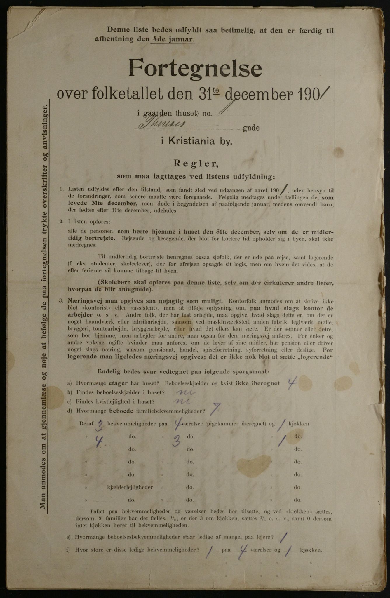 OBA, Municipal Census 1901 for Kristiania, 1901, p. 16583