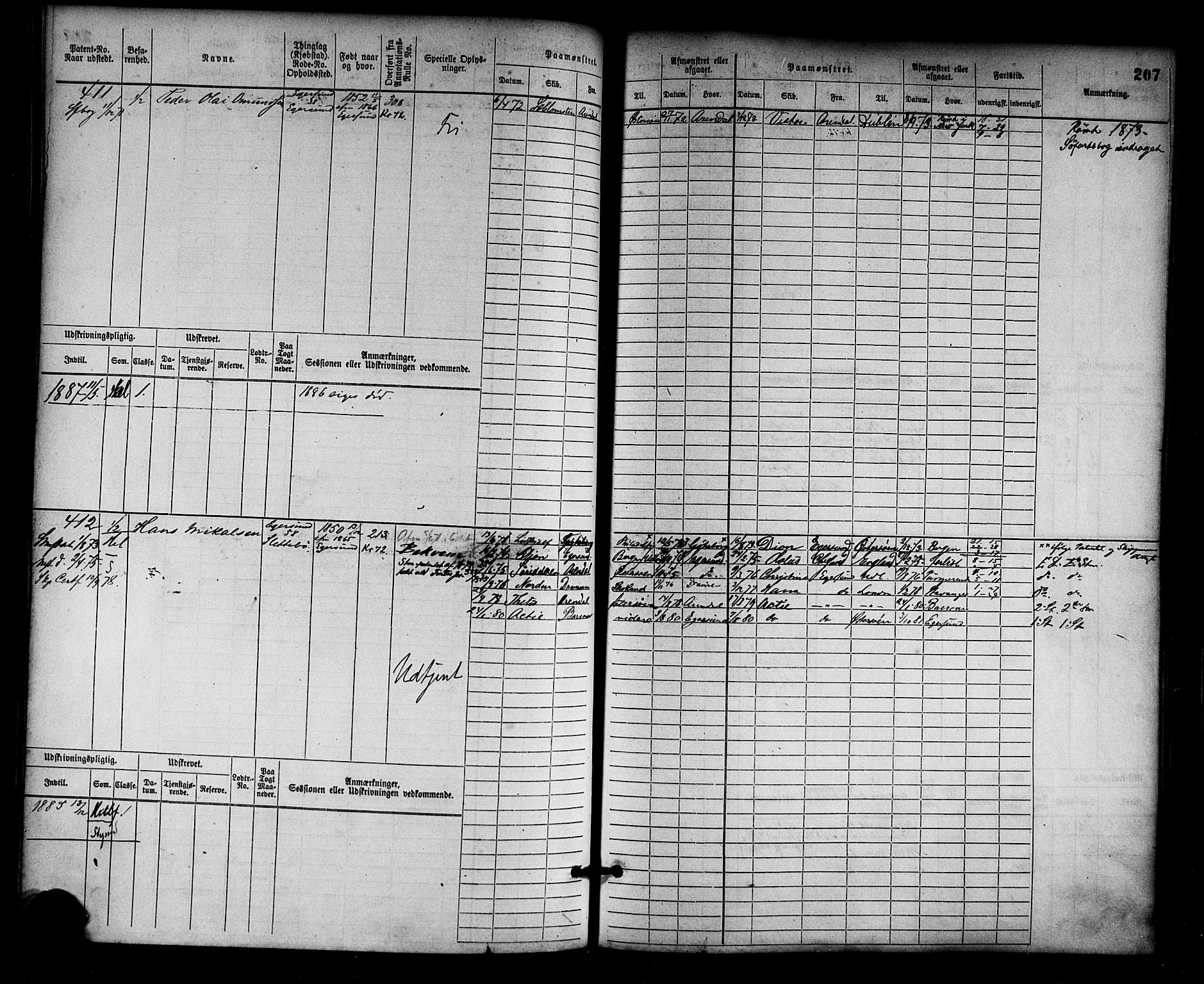 Egersund mønstringskrets, AV/SAK-2031-0019/F/Fb/L0001: Hovedrulle nr 1-666, O-3, 1868-1920, p. 213