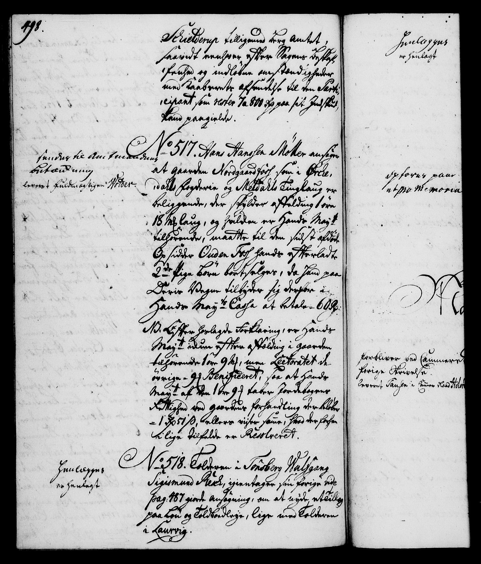 Rentekammeret, Kammerkanselliet, RA/EA-3111/G/Gh/Gha/L0025: Norsk ekstraktmemorialprotokoll (merket RK 53.70), 1743-1744, p. 498