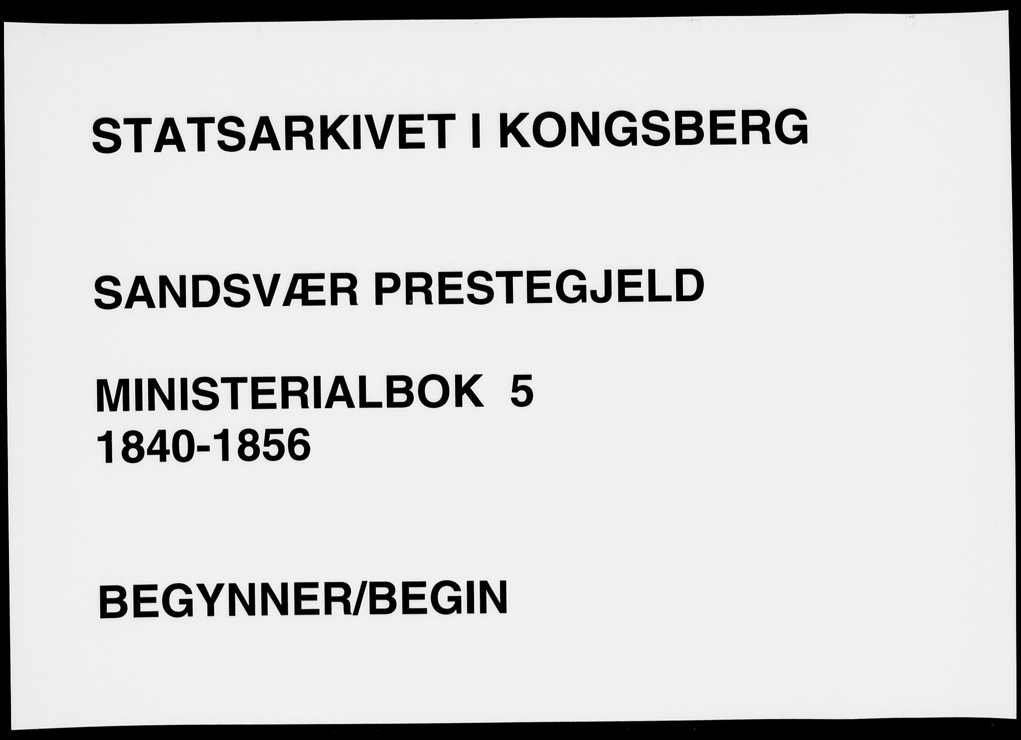 Sandsvær kirkebøker, SAKO/A-244/F/Fa/L0005: Parish register (official) no. I 5, 1840-1856