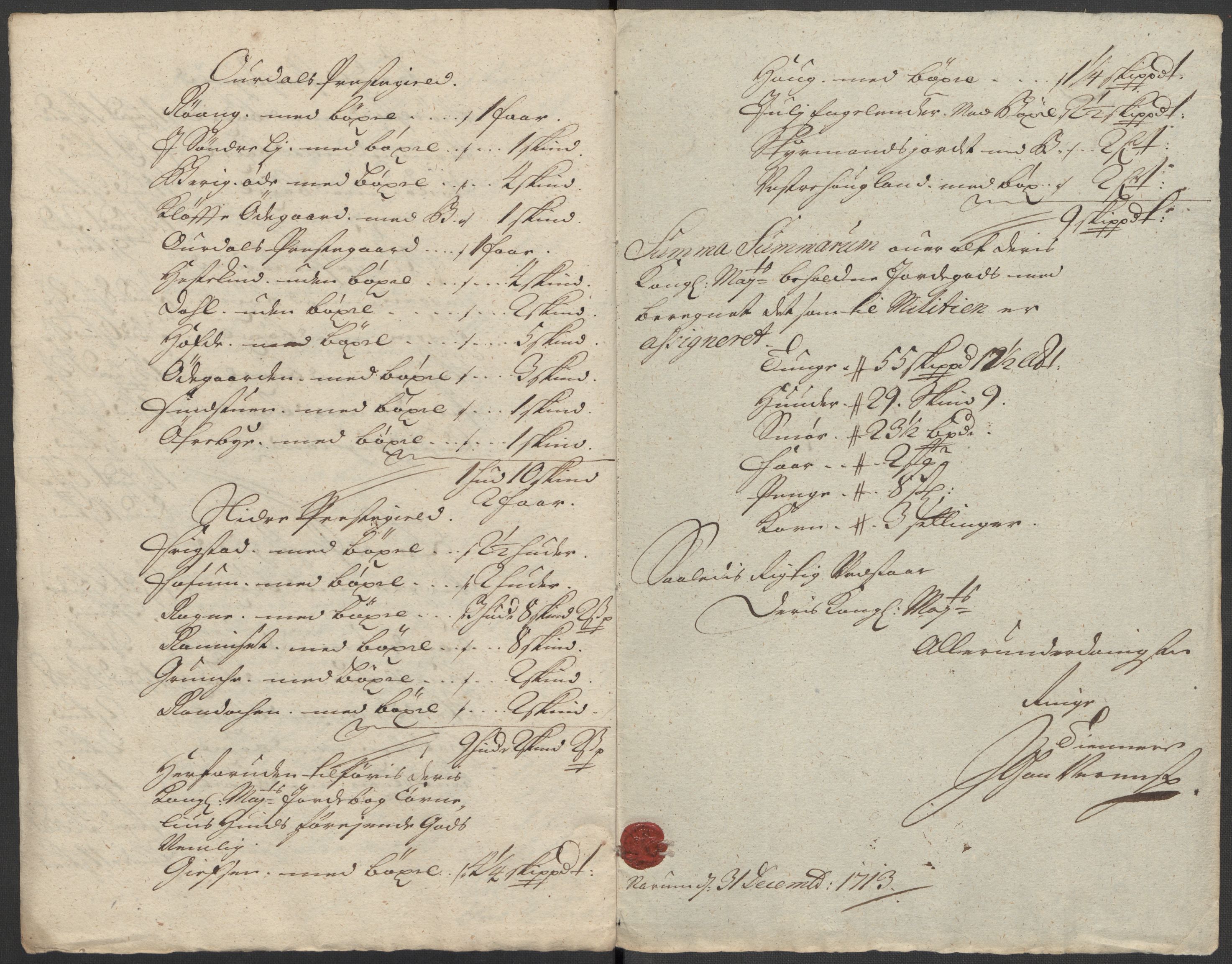 Rentekammeret inntil 1814, Reviderte regnskaper, Fogderegnskap, AV/RA-EA-4092/R18/L1311: Fogderegnskap Hadeland, Toten og Valdres, 1713, p. 104