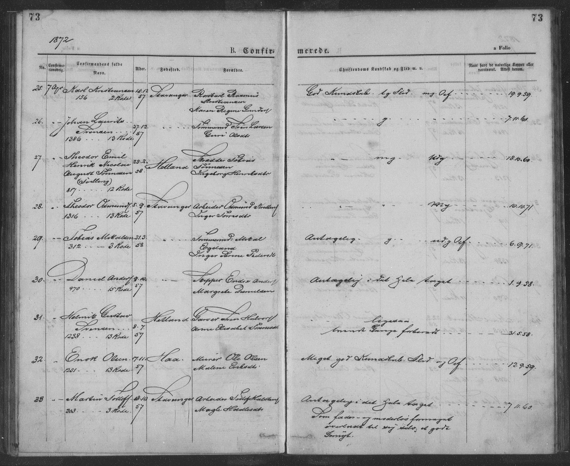 St. Petri sokneprestkontor, SAST/A-101813/001/30/30BA/L0009: Parish register (official) no. A 9, 1868-1875, p. 73