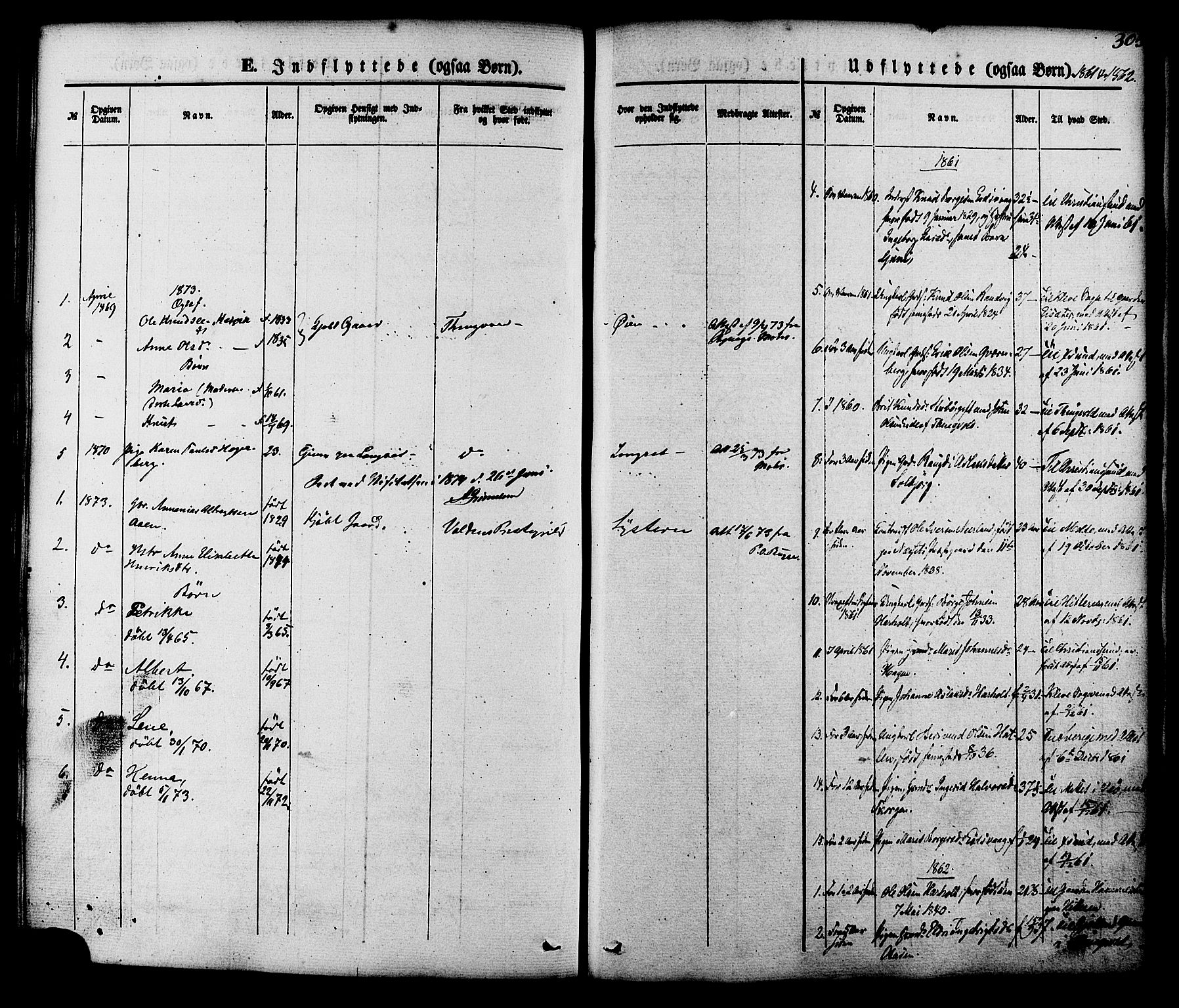 Ministerialprotokoller, klokkerbøker og fødselsregistre - Møre og Romsdal, SAT/A-1454/551/L0625: Parish register (official) no. 551A05, 1846-1879, p. 305