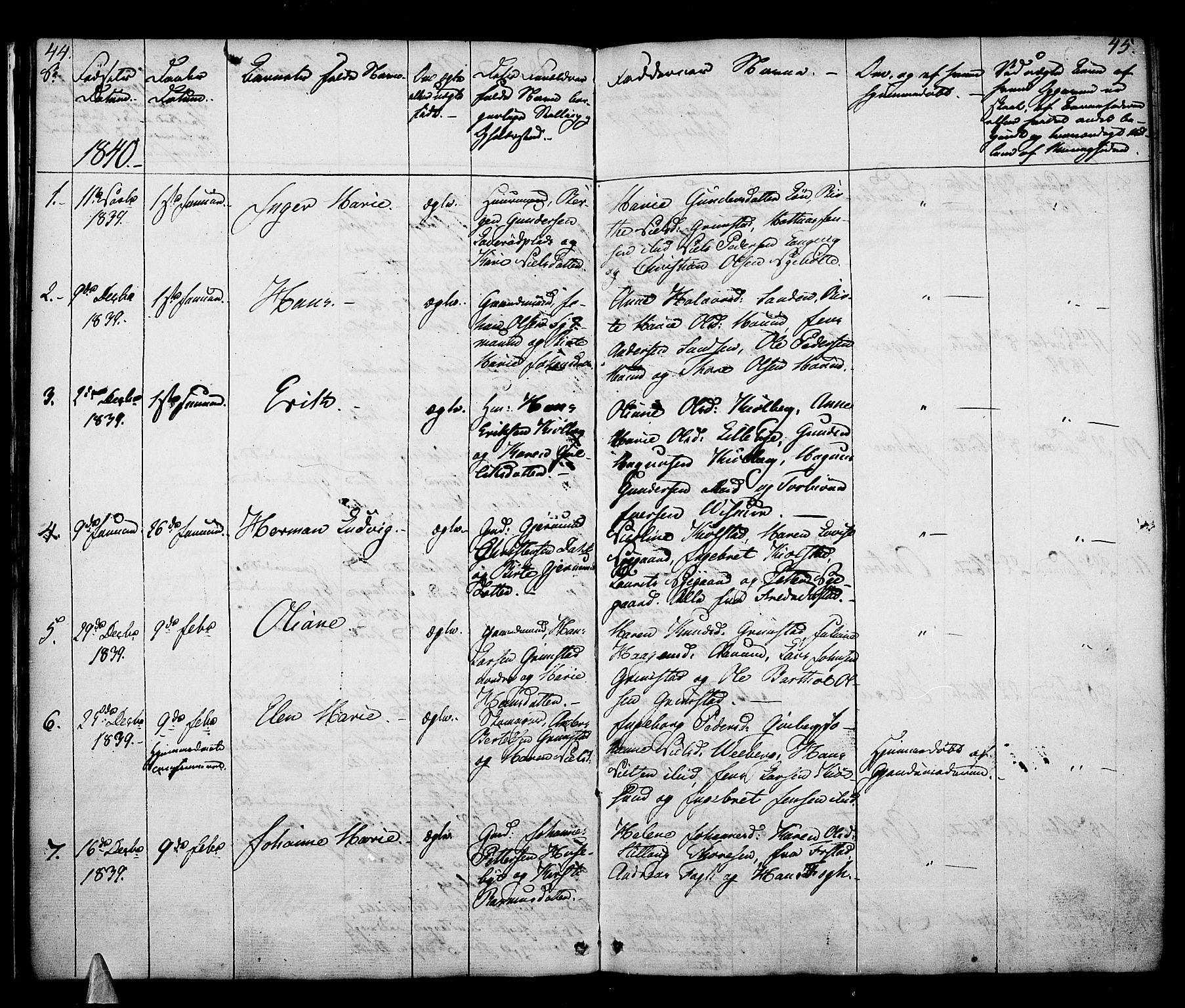 Borge prestekontor Kirkebøker, AV/SAO-A-10903/F/Fa/L0004: Parish register (official) no. I 4, 1836-1848, p. 44-45