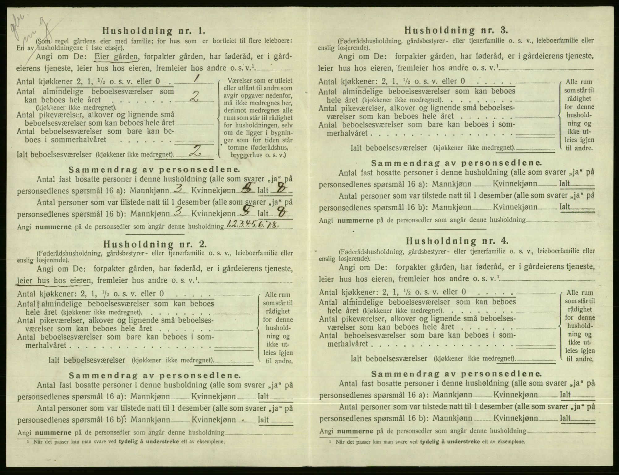 SAB, 1920 census for Voss, 1920, p. 2624