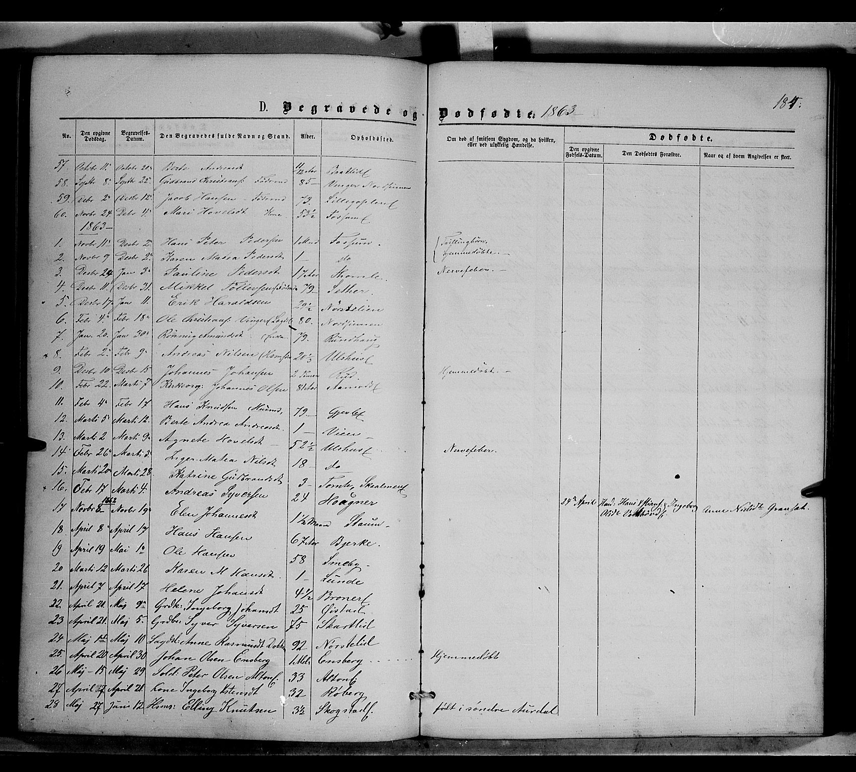 Nordre Land prestekontor, AV/SAH-PREST-124/H/Ha/Haa/L0001: Parish register (official) no. 1, 1860-1871, p. 184