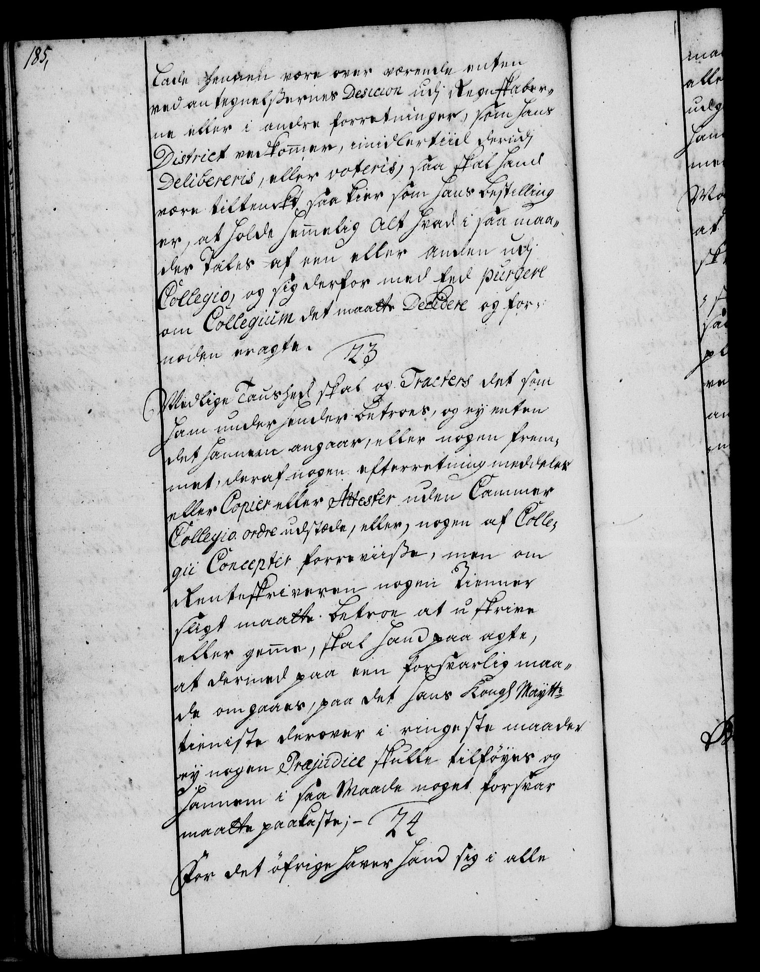 Rentekammeret, Kammerkanselliet, RA/EA-3111/G/Gg/Ggi/L0002: Norsk instruksjonsprotokoll med register (merket RK 53.35), 1729-1751, p. 185