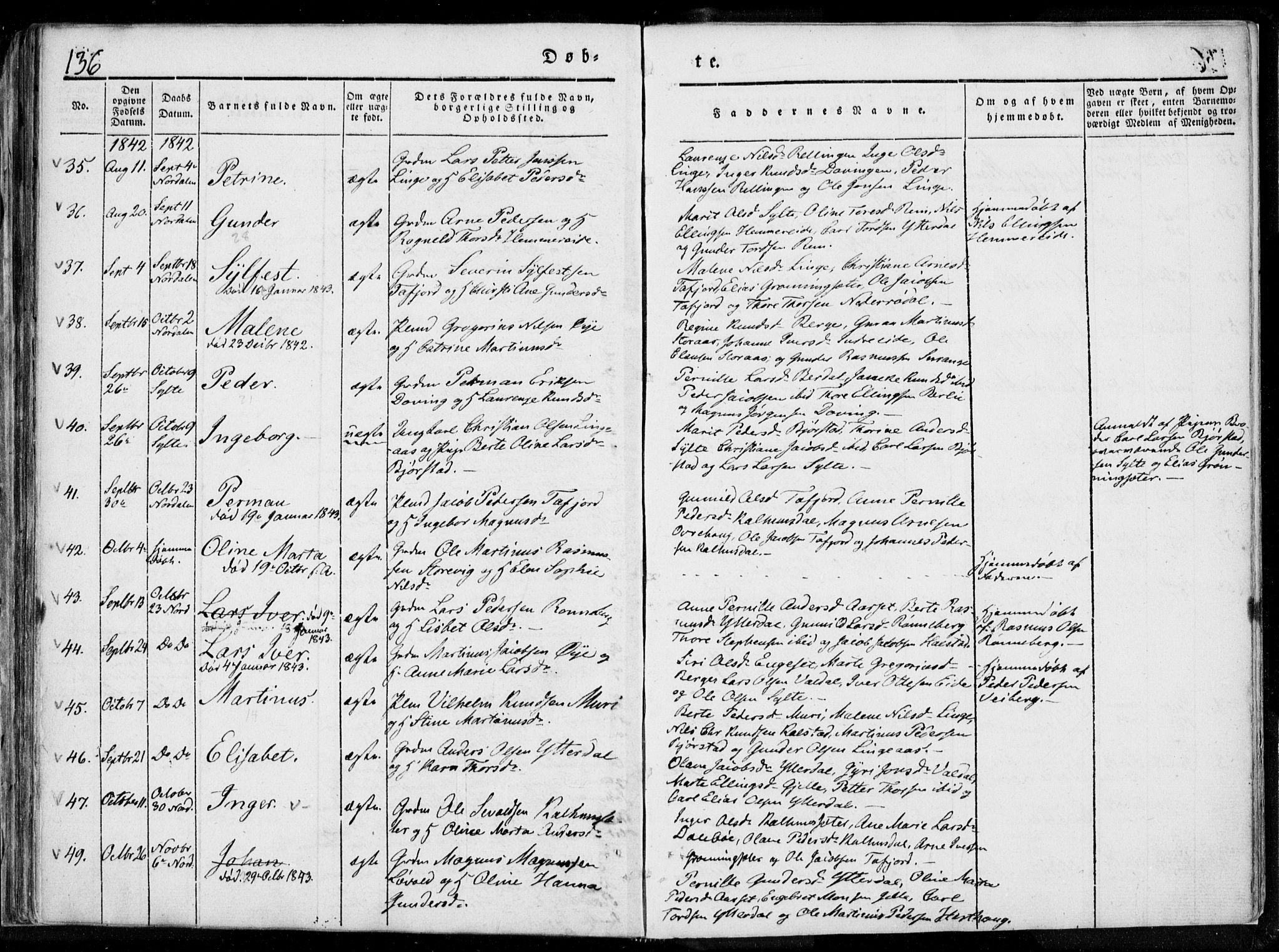 Ministerialprotokoller, klokkerbøker og fødselsregistre - Møre og Romsdal, SAT/A-1454/519/L0247: Parish register (official) no. 519A06, 1827-1846, p. 136