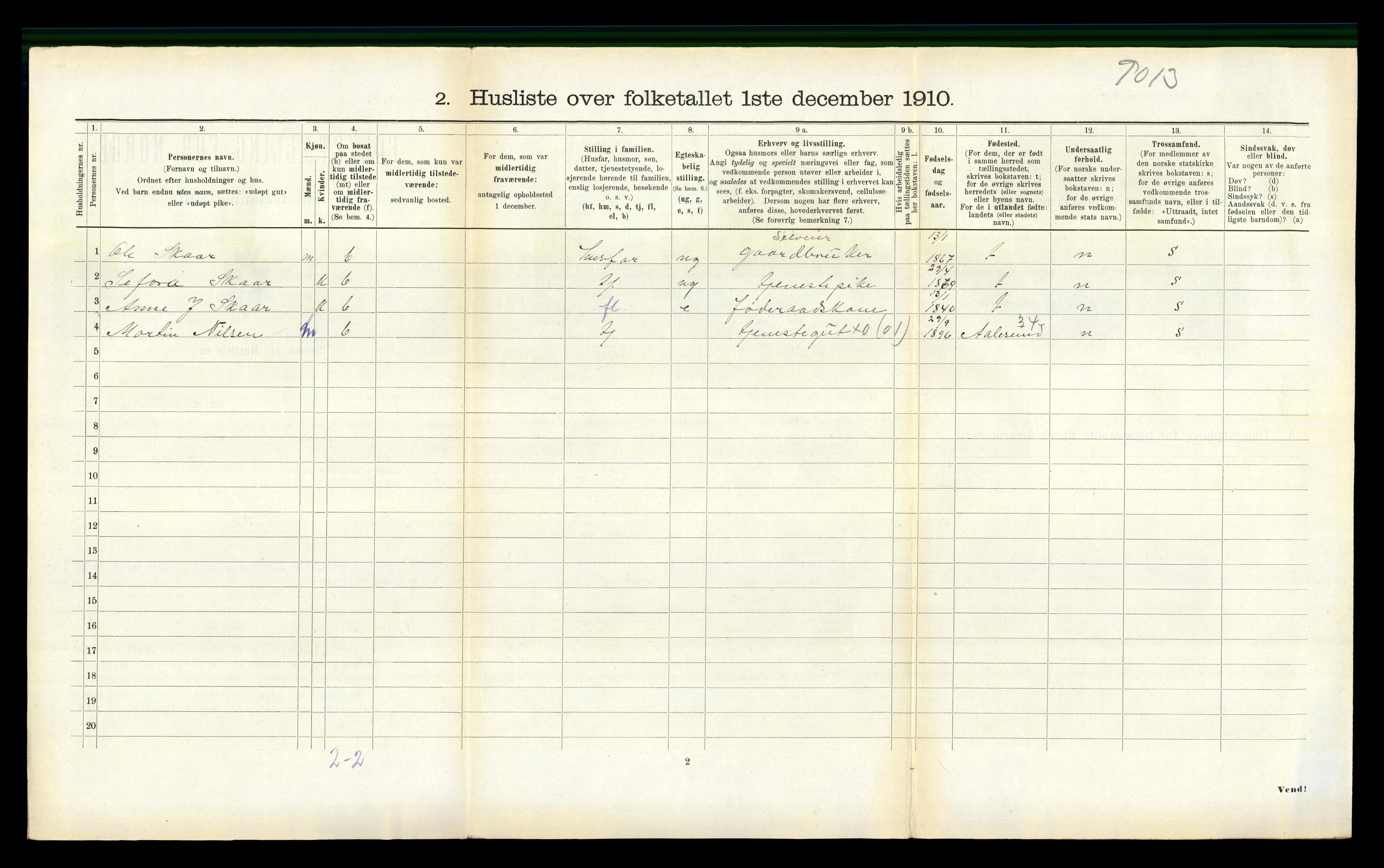 RA, 1910 census for Vanylven, 1910, p. 804