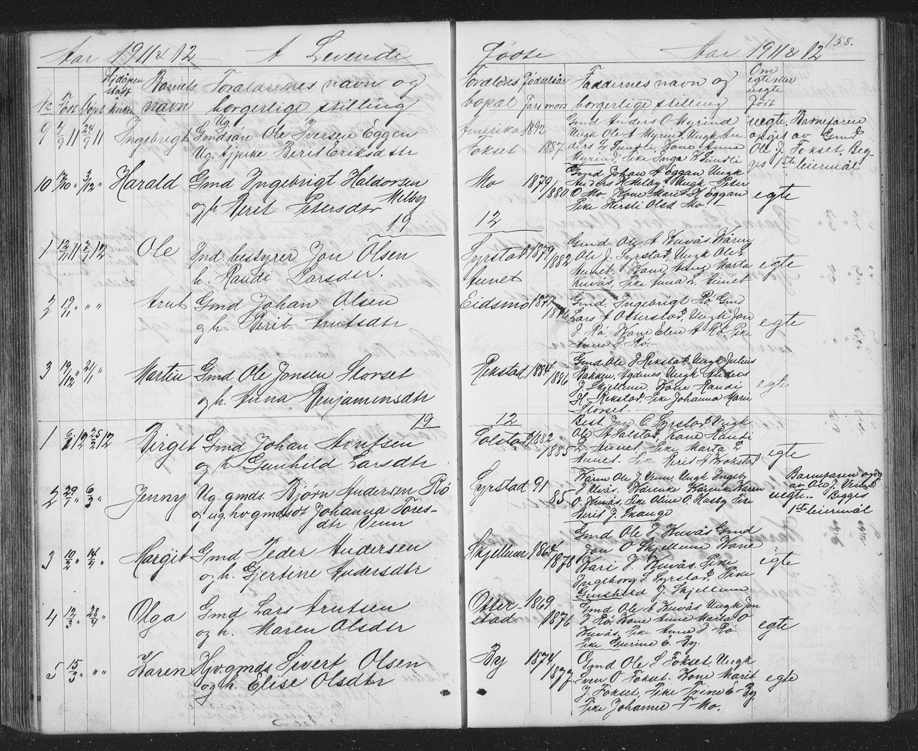 Ministerialprotokoller, klokkerbøker og fødselsregistre - Sør-Trøndelag, SAT/A-1456/667/L0798: Parish register (copy) no. 667C03, 1867-1929, p. 158