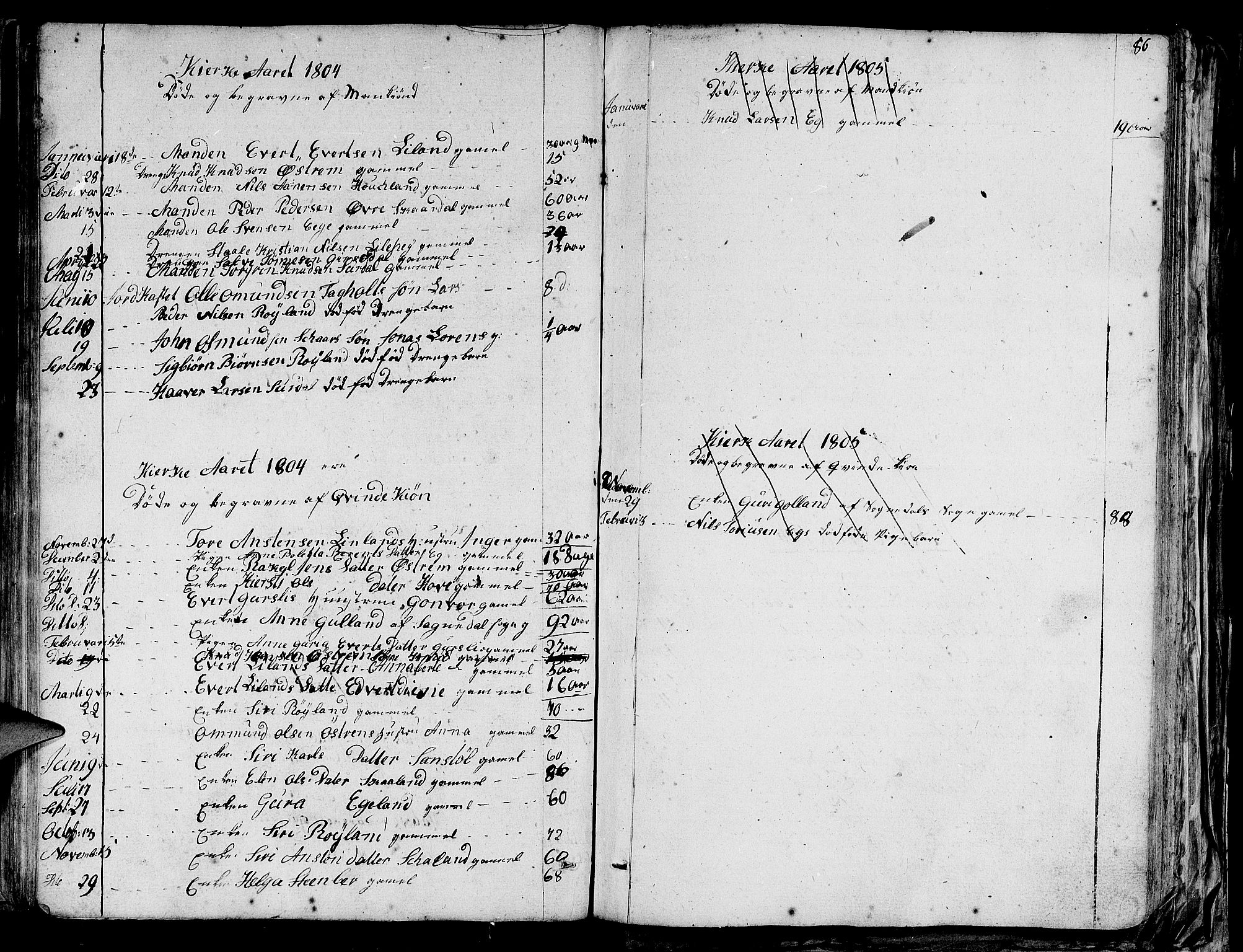 Lund sokneprestkontor, SAST/A-101809/S06/L0004: Parish register (official) no. A 4 /1, 1801-1864, p. 86