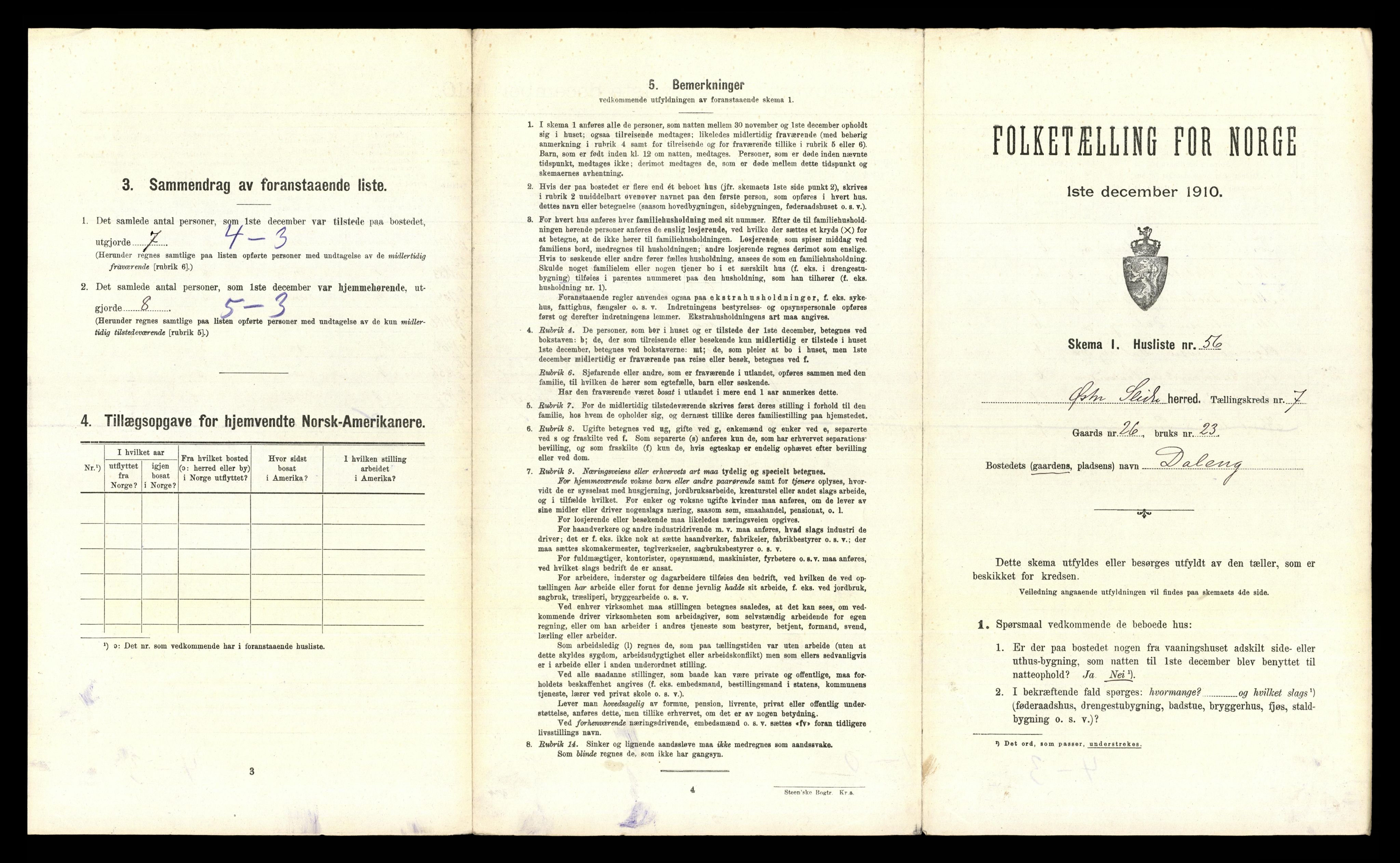 RA, 1910 census for Øystre Slidre, 1910, p. 700