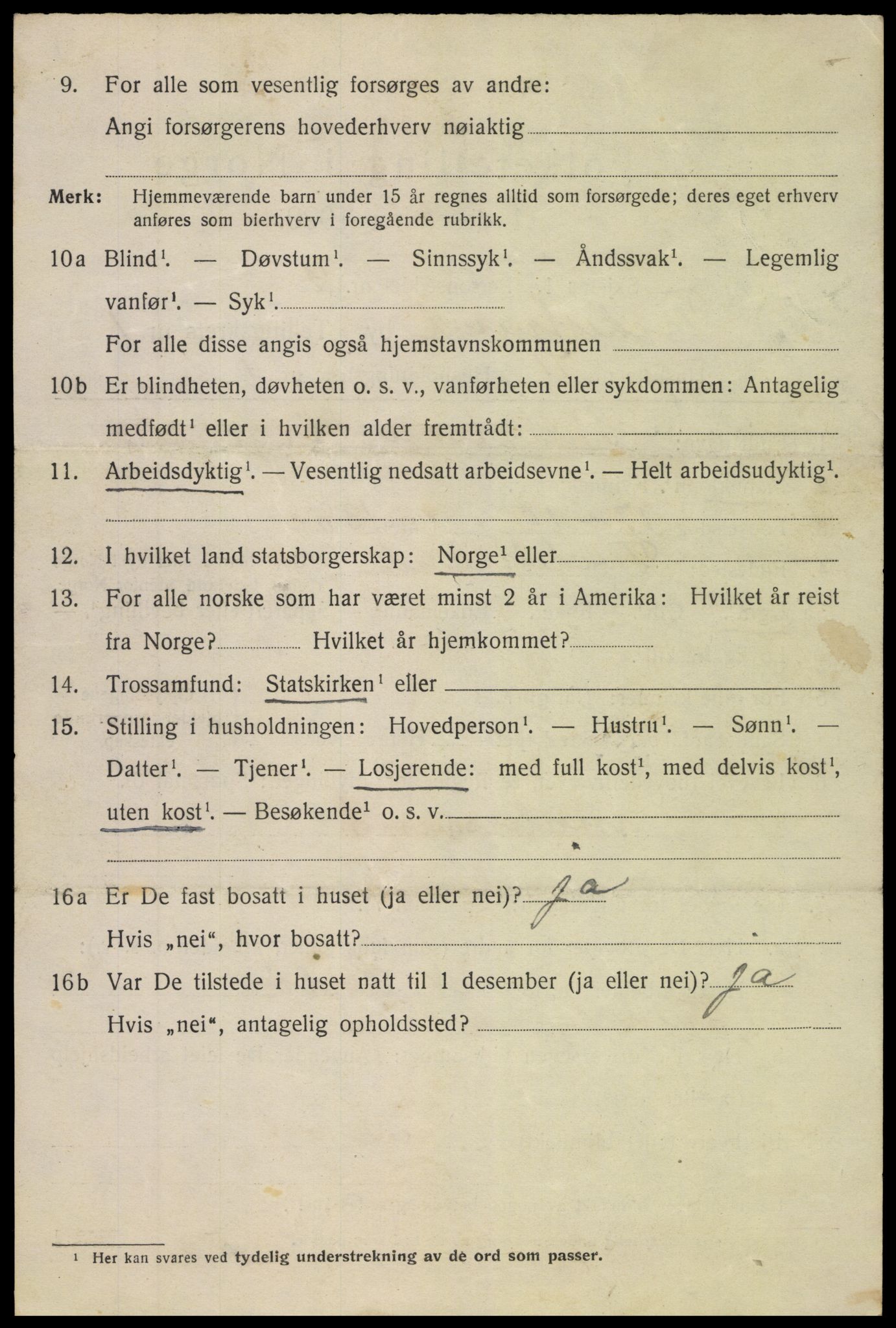 SAK, 1920 census for Tvedestrand, 1920, p. 2132