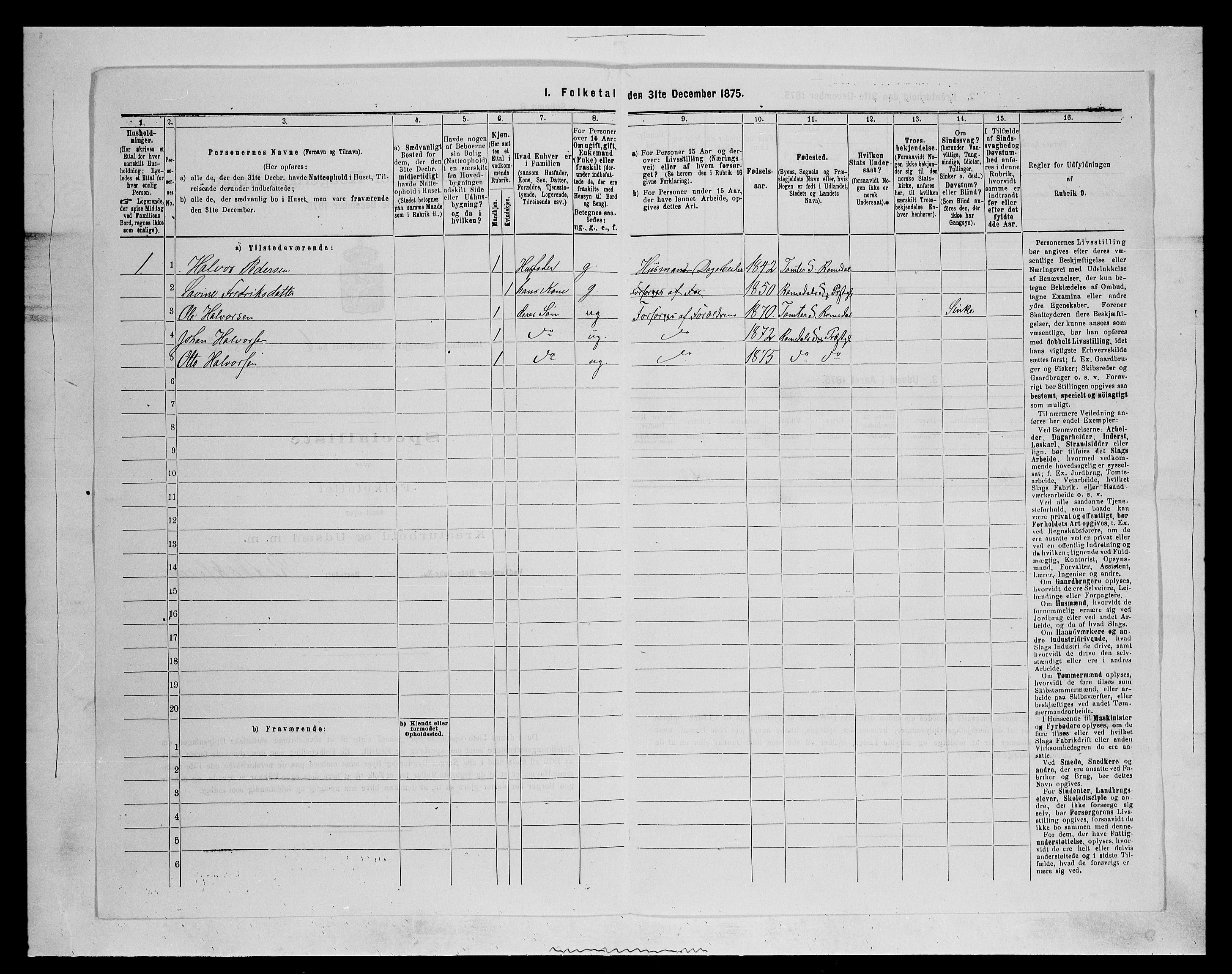 SAH, 1875 census for 0416P Romedal, 1875, p. 859