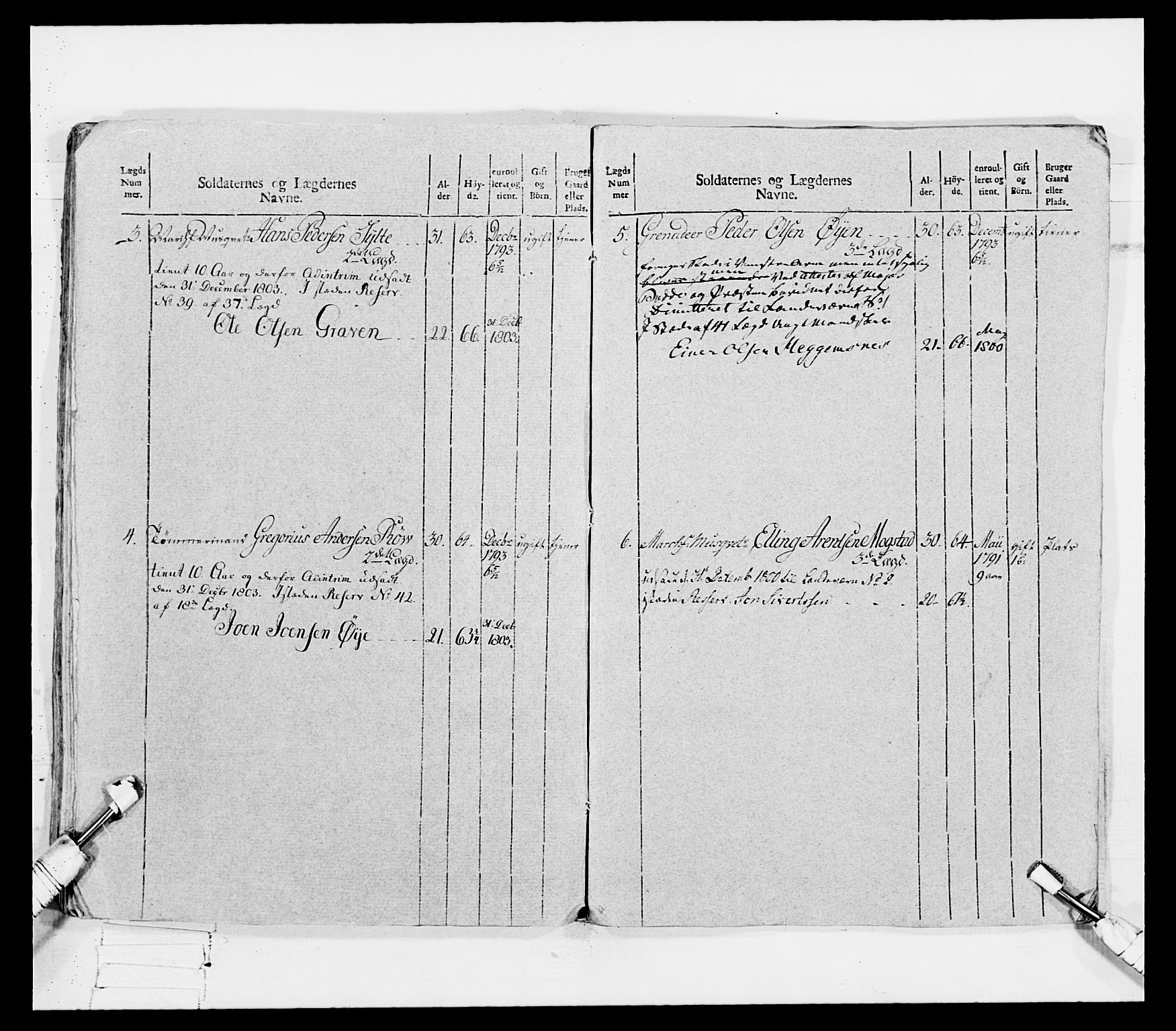 Generalitets- og kommissariatskollegiet, Det kongelige norske kommissariatskollegium, AV/RA-EA-5420/E/Eh/L0080: 2. Trondheimske nasjonale infanteriregiment, 1792-1800, p. 227