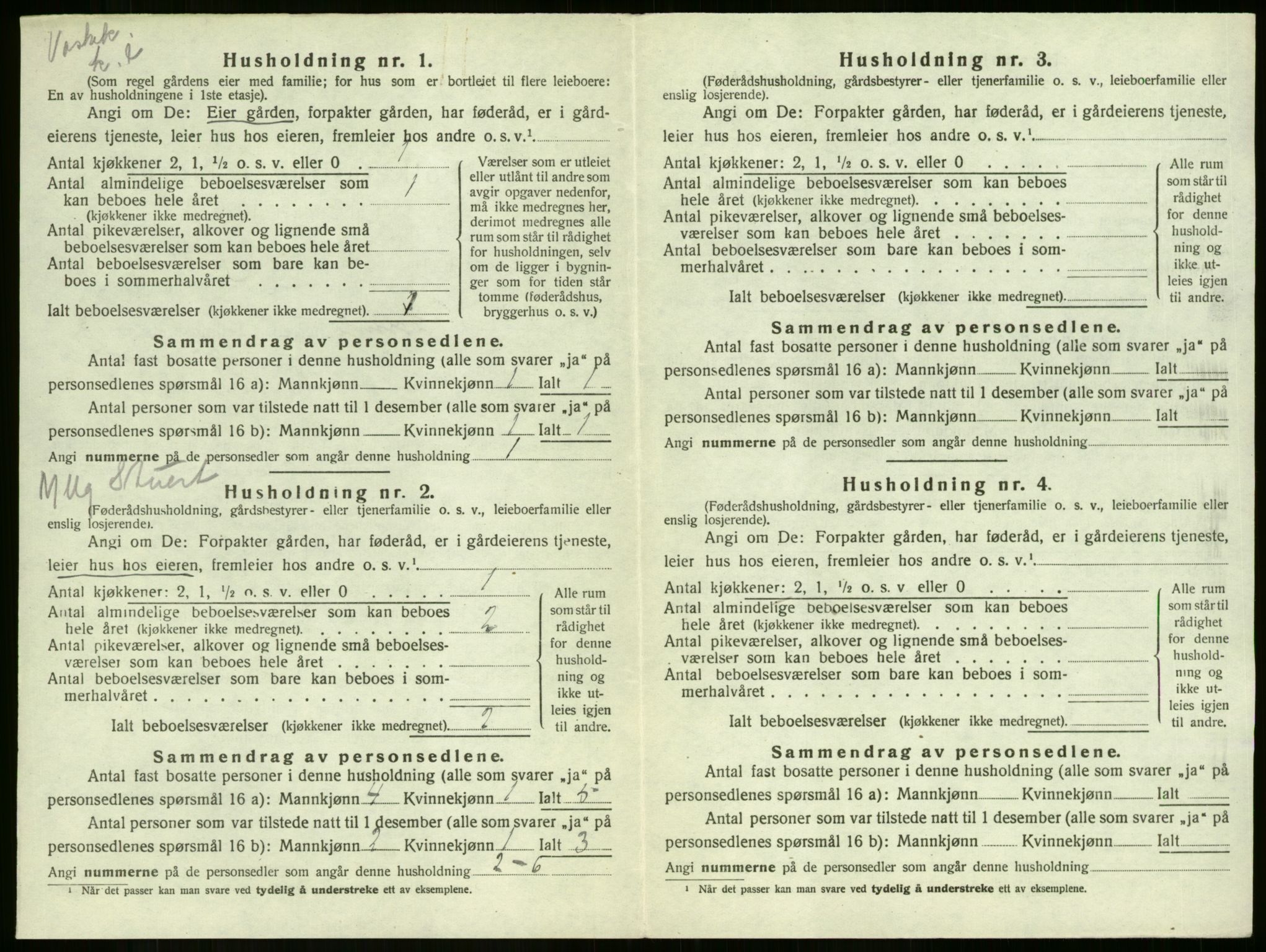 SAKO, 1920 census for Sandeherred, 1920, p. 2852