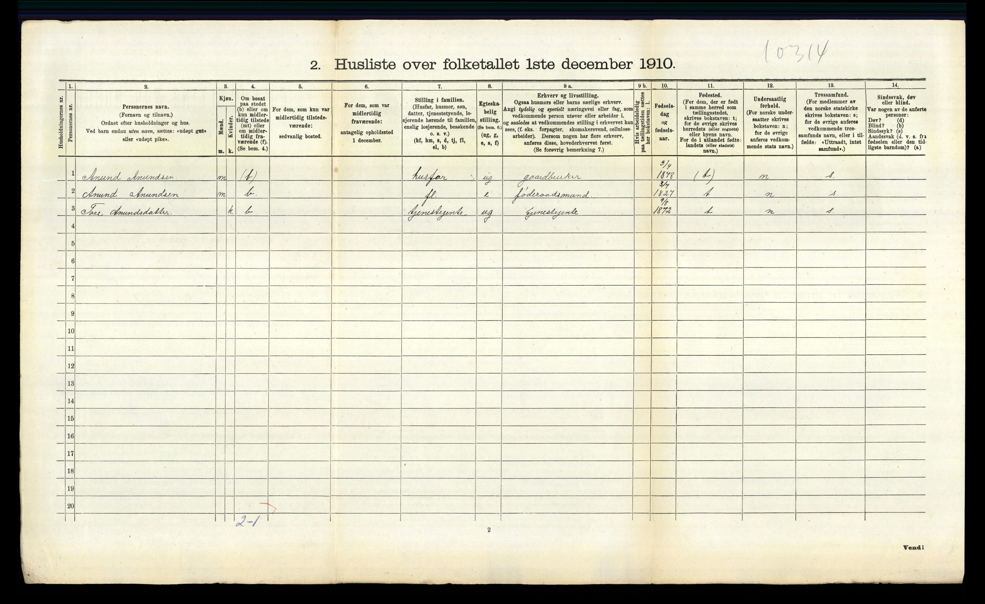 RA, 1910 census for Bø, 1910, p. 838