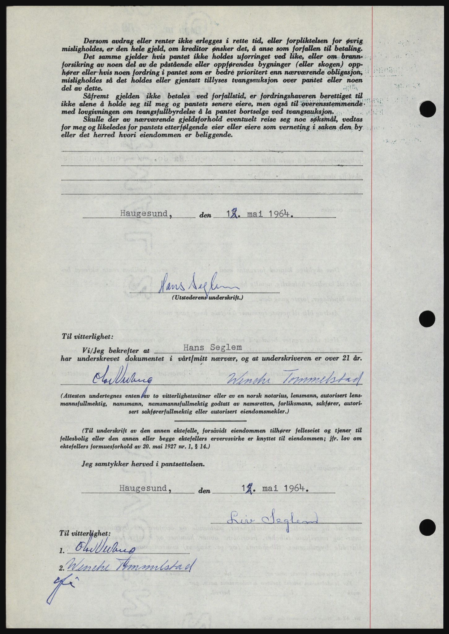 Haugesund tingrett, SAST/A-101415/01/II/IIC/L0053: Mortgage book no. B 53, 1965-1965, Diary no: : 1226/1965
