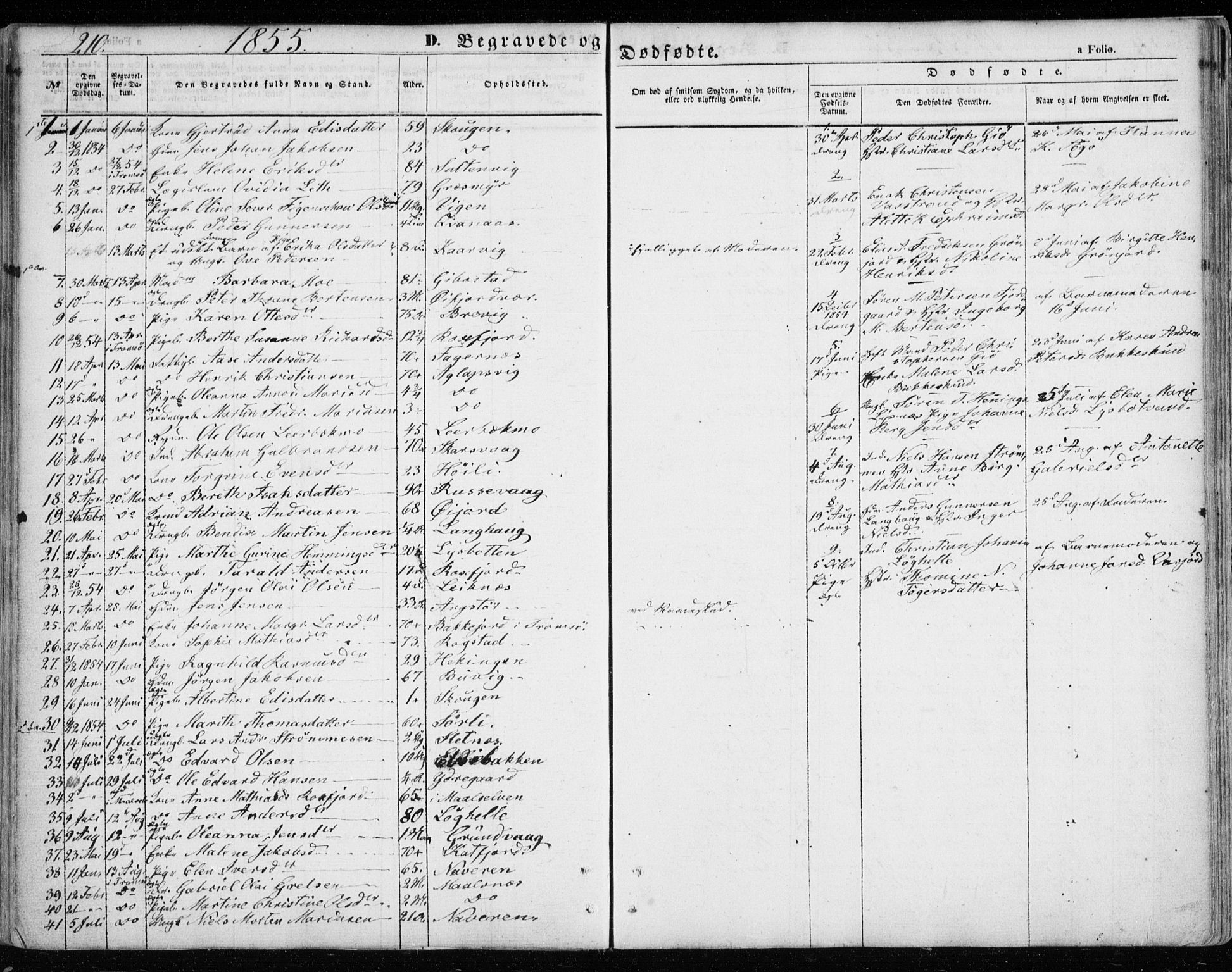 Lenvik sokneprestembete, SATØ/S-1310/H/Ha/Haa/L0007kirke: Parish register (official) no. 7, 1855-1865, p. 210