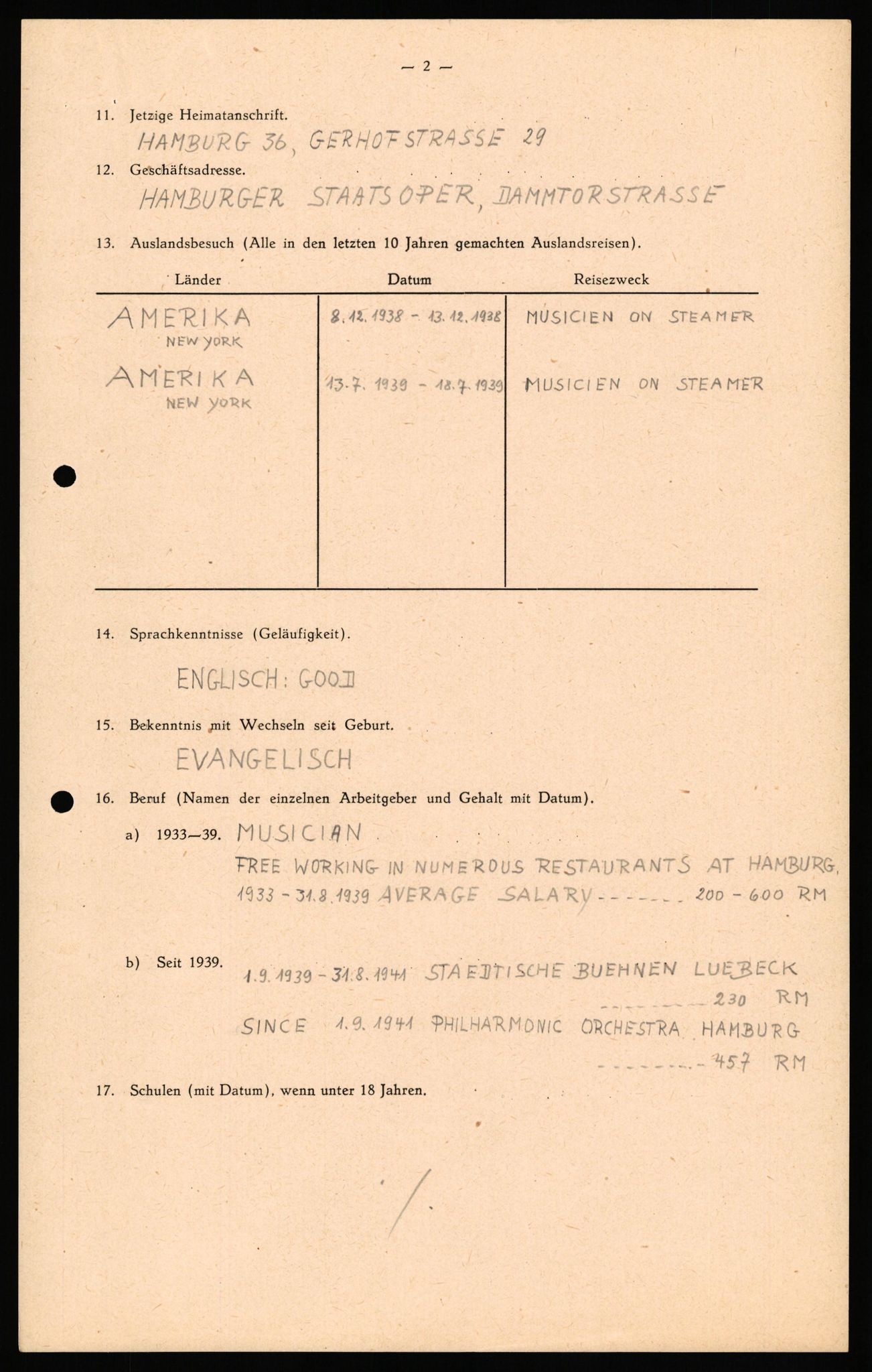 Forsvaret, Forsvarets overkommando II, AV/RA-RAFA-3915/D/Db/L0033: CI Questionaires. Tyske okkupasjonsstyrker i Norge. Tyskere., 1945-1946, p. 81