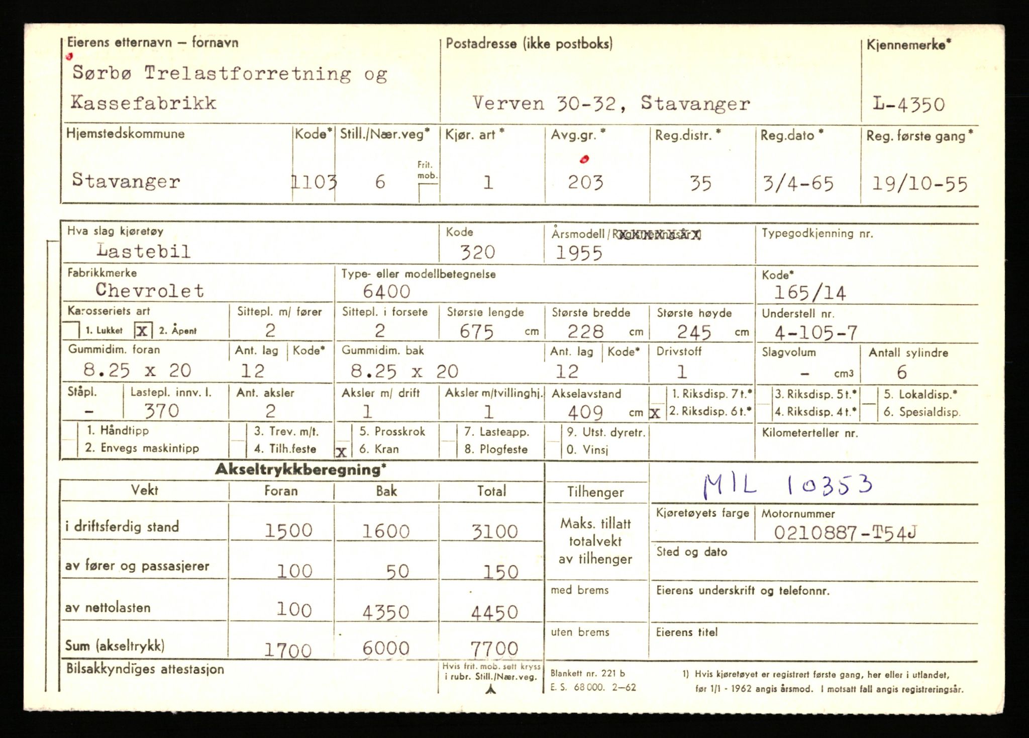 Stavanger trafikkstasjon, AV/SAST-A-101942/0/F/L0012: L-4200 - L-4699, 1930-1971, p. 623