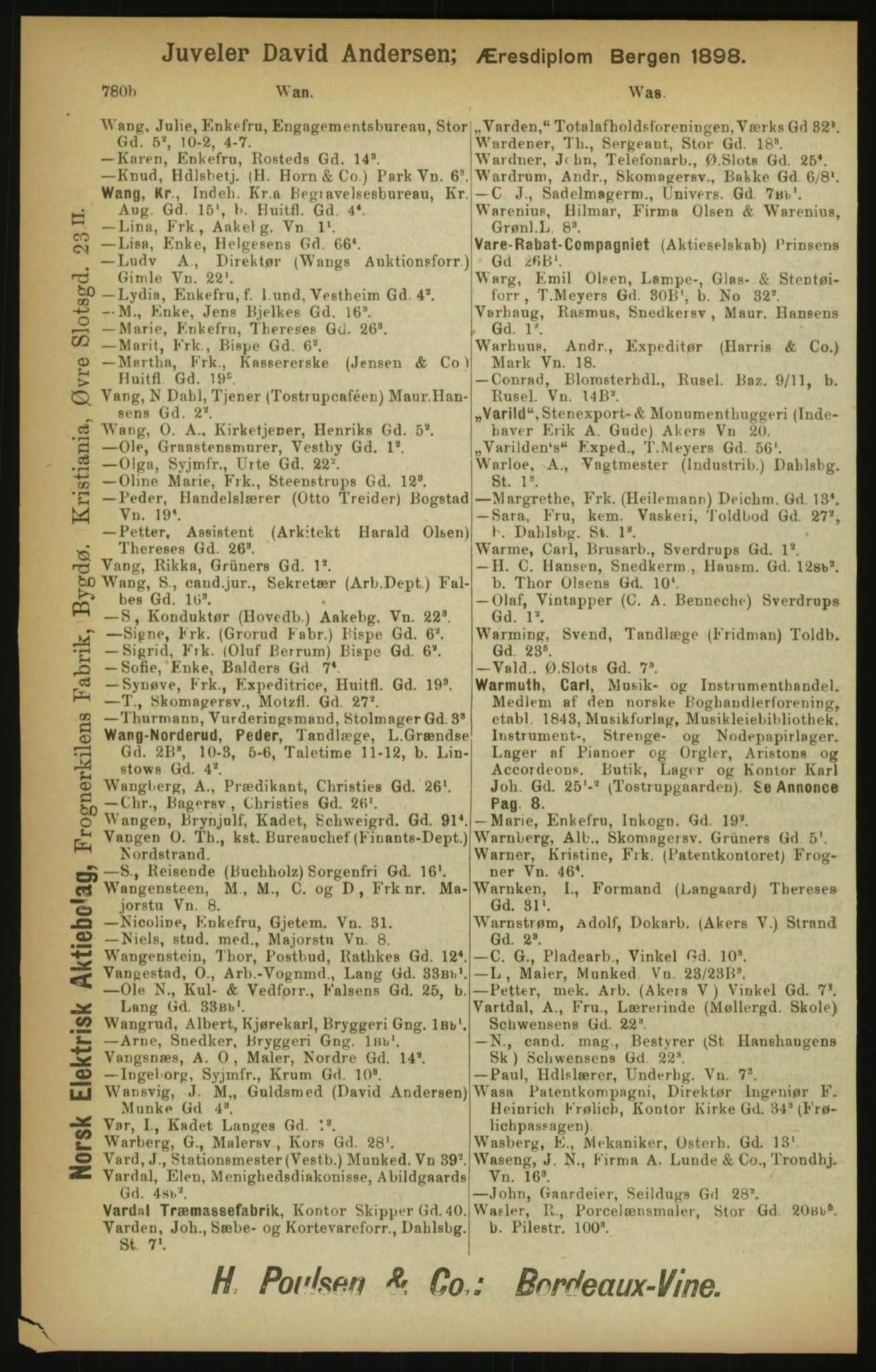 Kristiania/Oslo adressebok, PUBL/-, 1900, p. 780