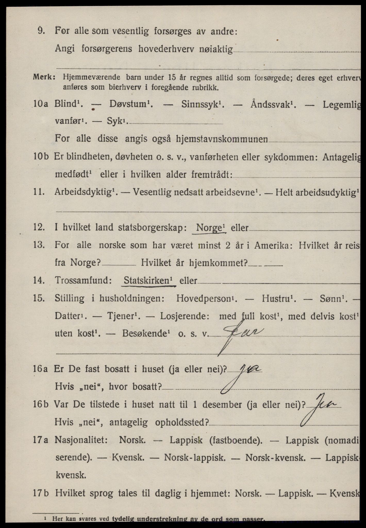 SAT, 1920 census for Singsås, 1920, p. 2550