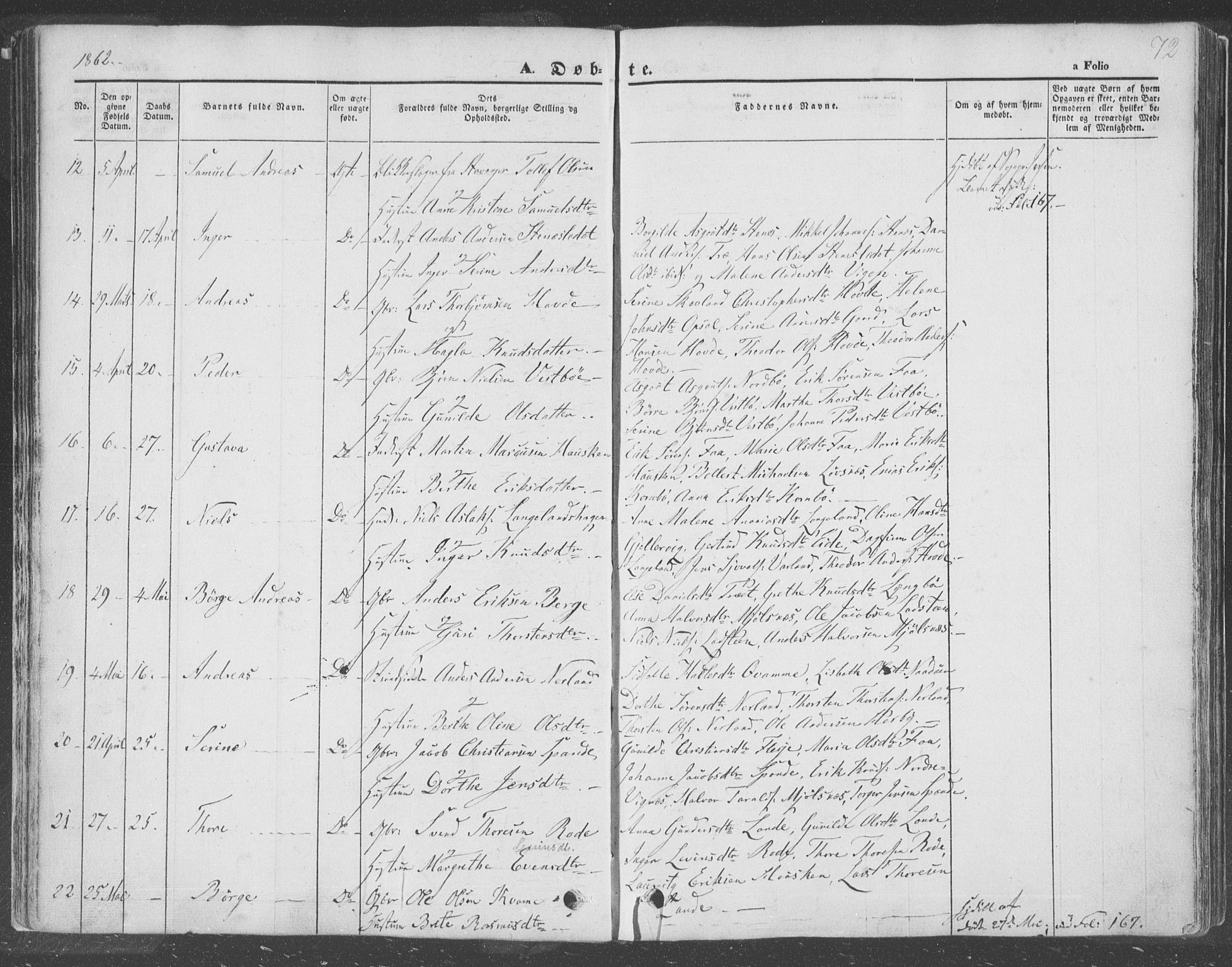 Finnøy sokneprestkontor, AV/SAST-A-101825/H/Ha/Haa/L0007: Parish register (official) no. A 7, 1847-1862, p. 72