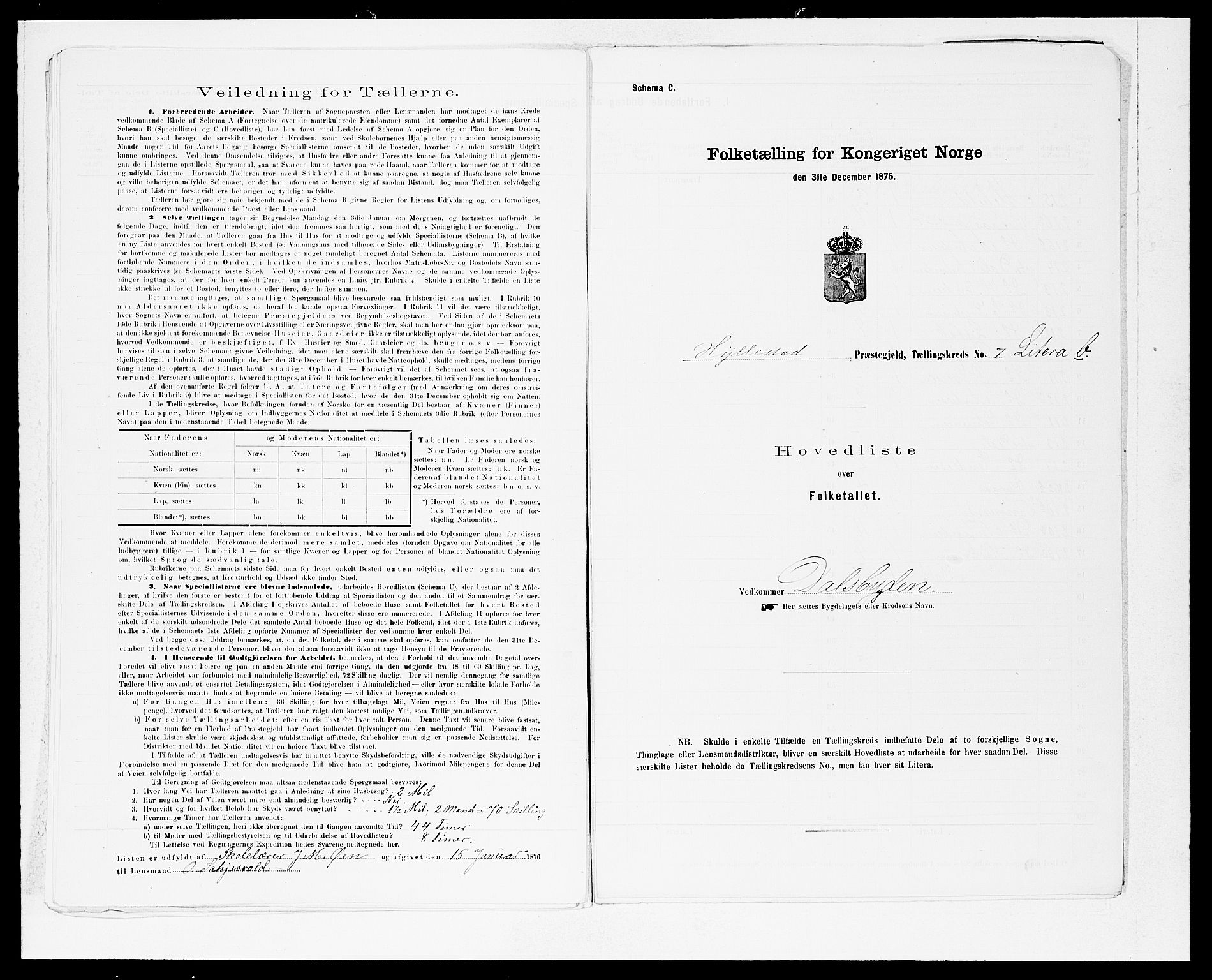 SAB, 1875 census for 1413P Hyllestad, 1875, p. 14