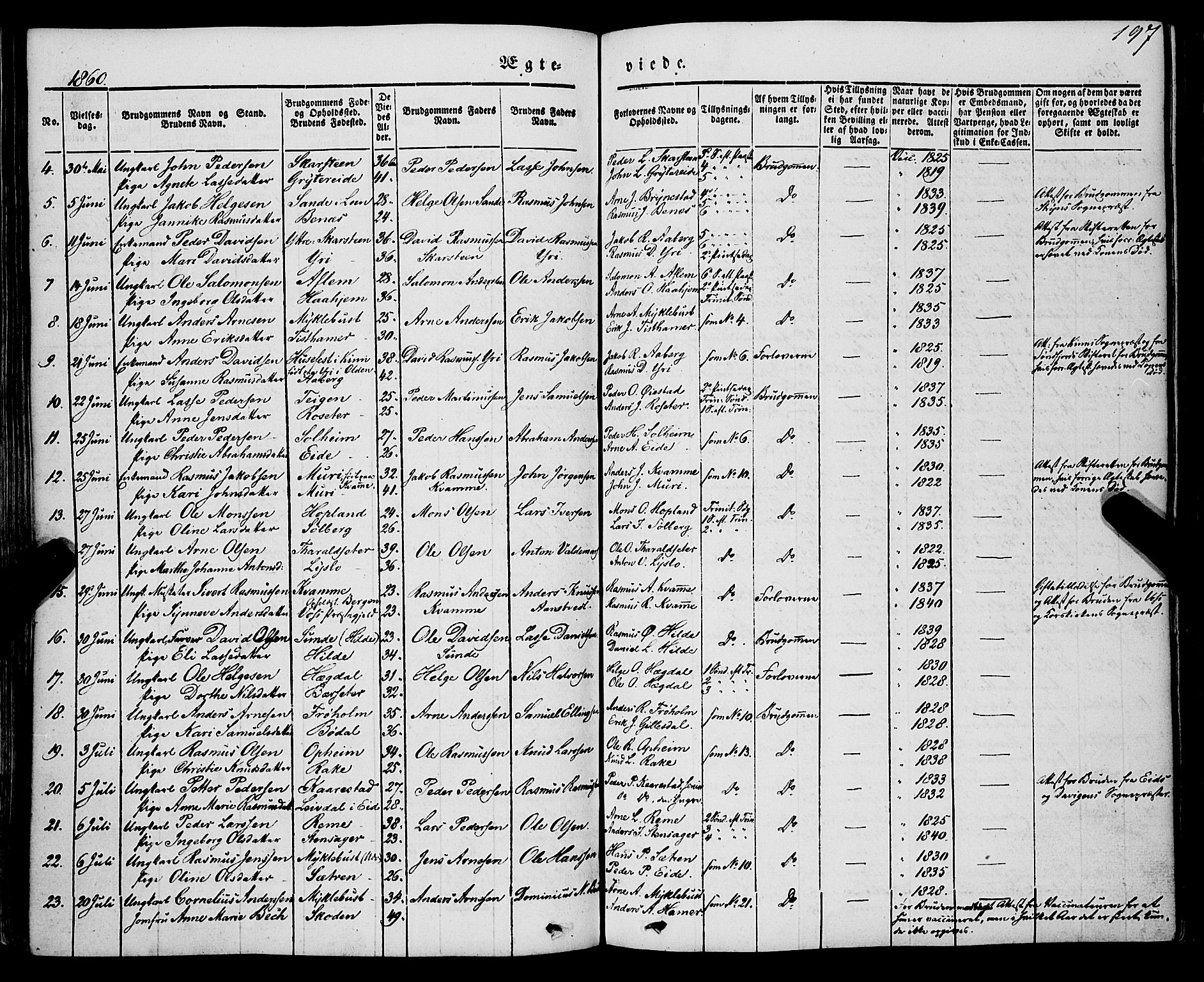 Innvik sokneprestembete, AV/SAB-A-80501: Parish register (official) no. A 5, 1847-1865, p. 197