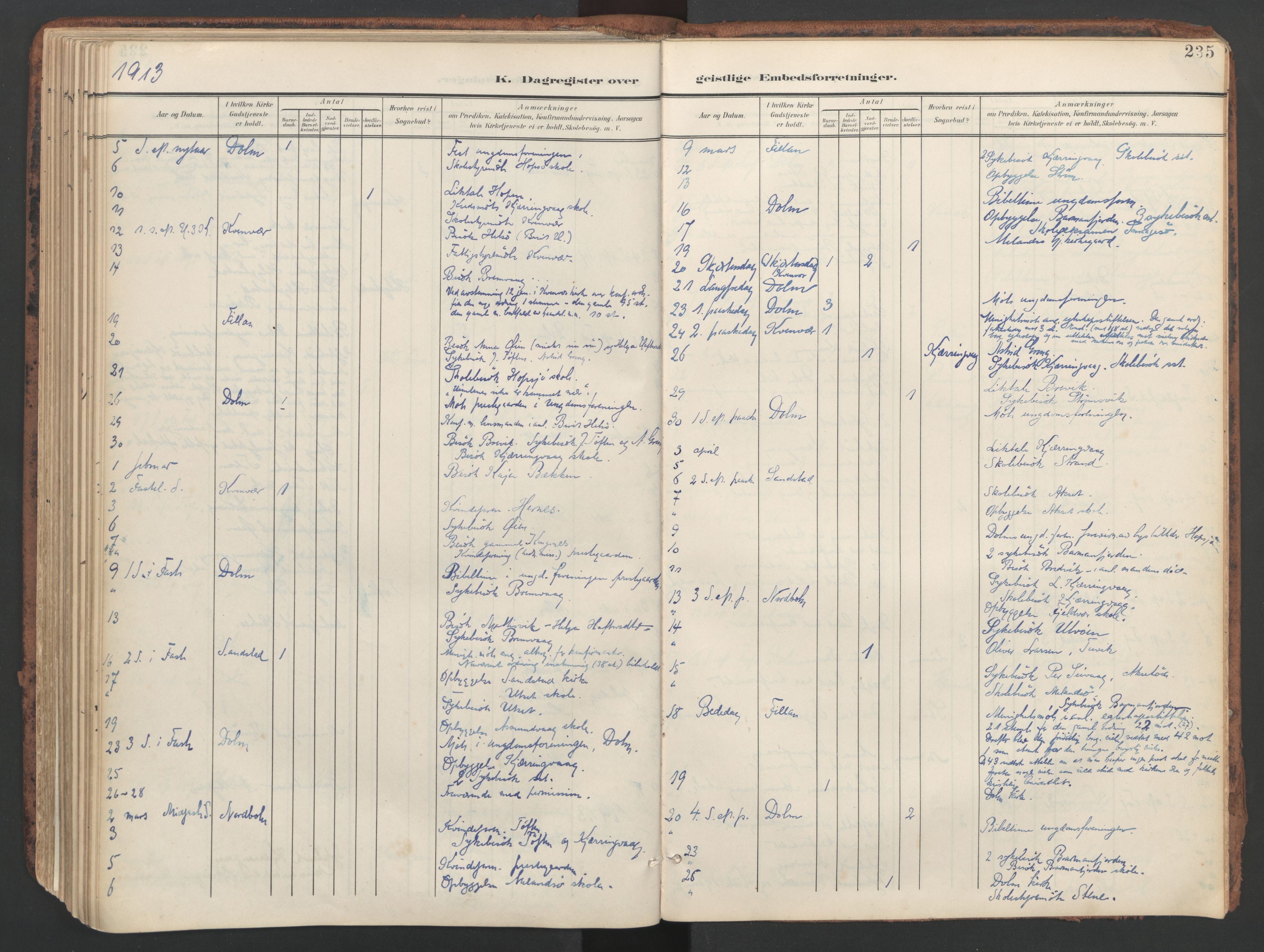 Ministerialprotokoller, klokkerbøker og fødselsregistre - Sør-Trøndelag, SAT/A-1456/634/L0537: Parish register (official) no. 634A13, 1896-1922, p. 235