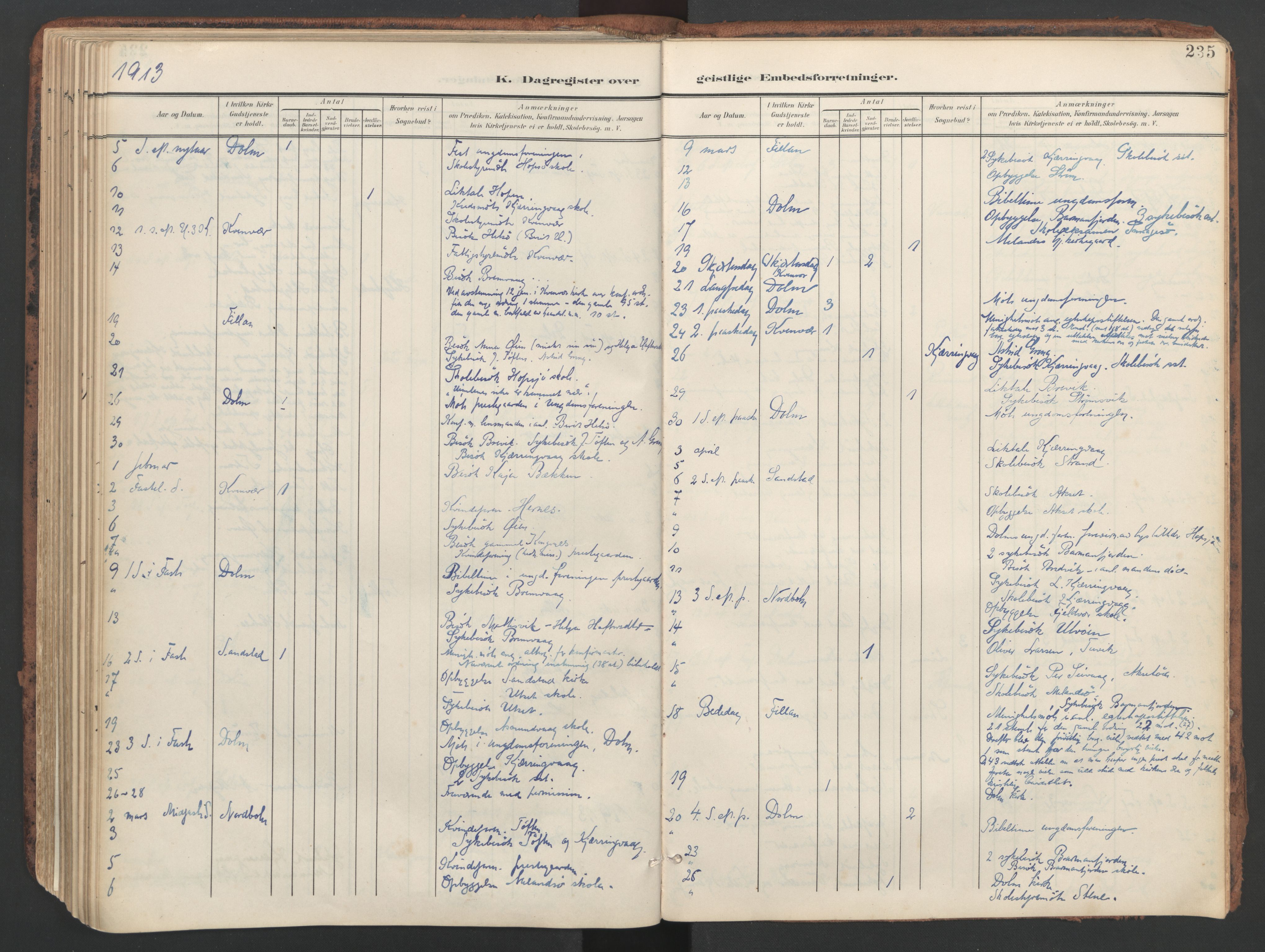 Ministerialprotokoller, klokkerbøker og fødselsregistre - Sør-Trøndelag, AV/SAT-A-1456/634/L0537: Parish register (official) no. 634A13, 1896-1922, p. 235