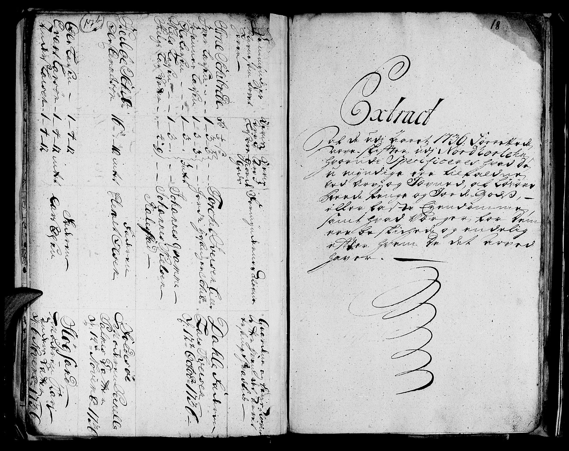 Stiftamtmannen i Bergen, AV/SAB-A-100006/F/Fd/Fdd/0003 / Lnr. 1972 - Nordhordland, 1731-1748, p. 17b-18a