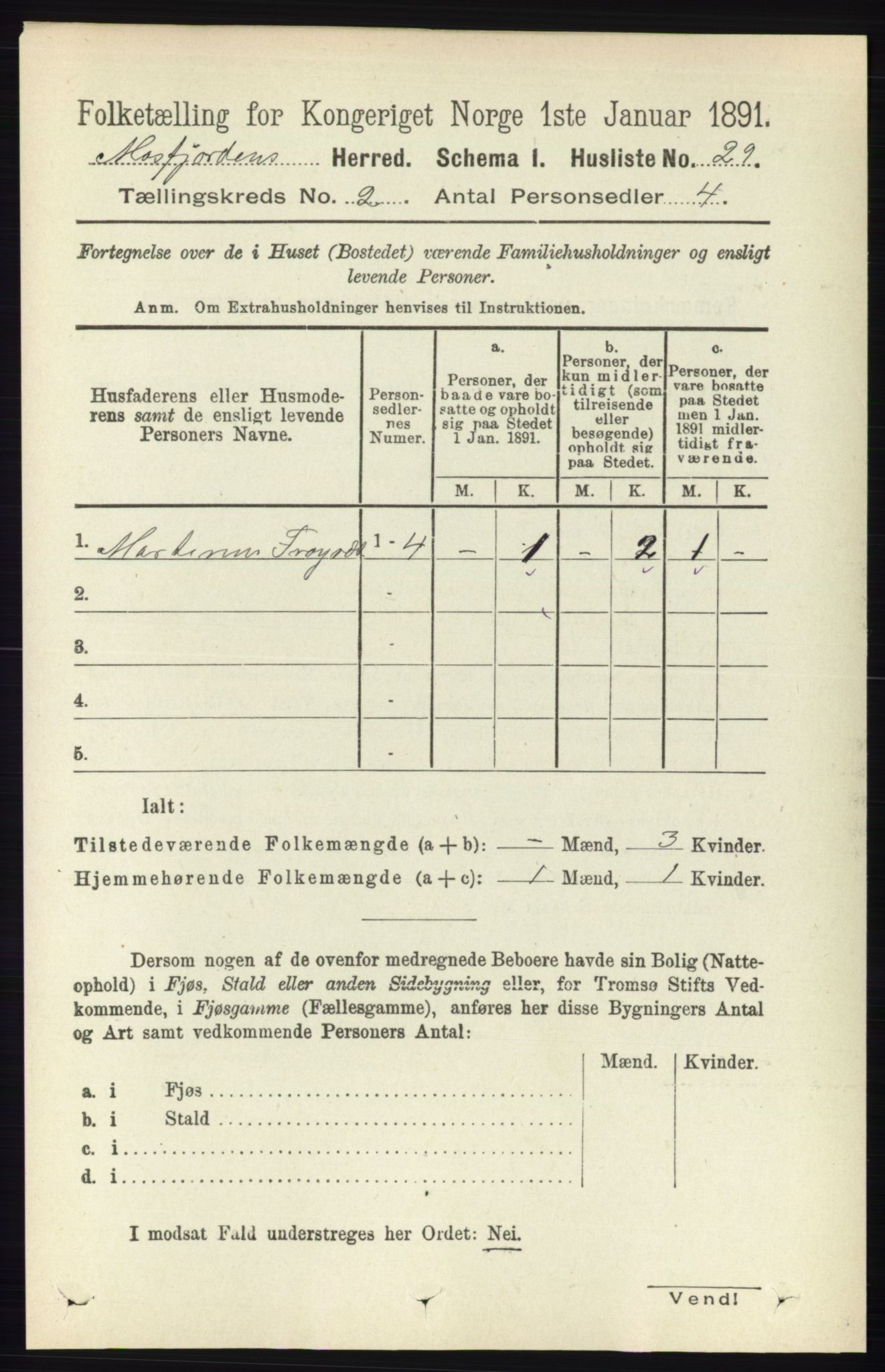RA, 1891 census for 1266 Masfjorden, 1891, p. 171