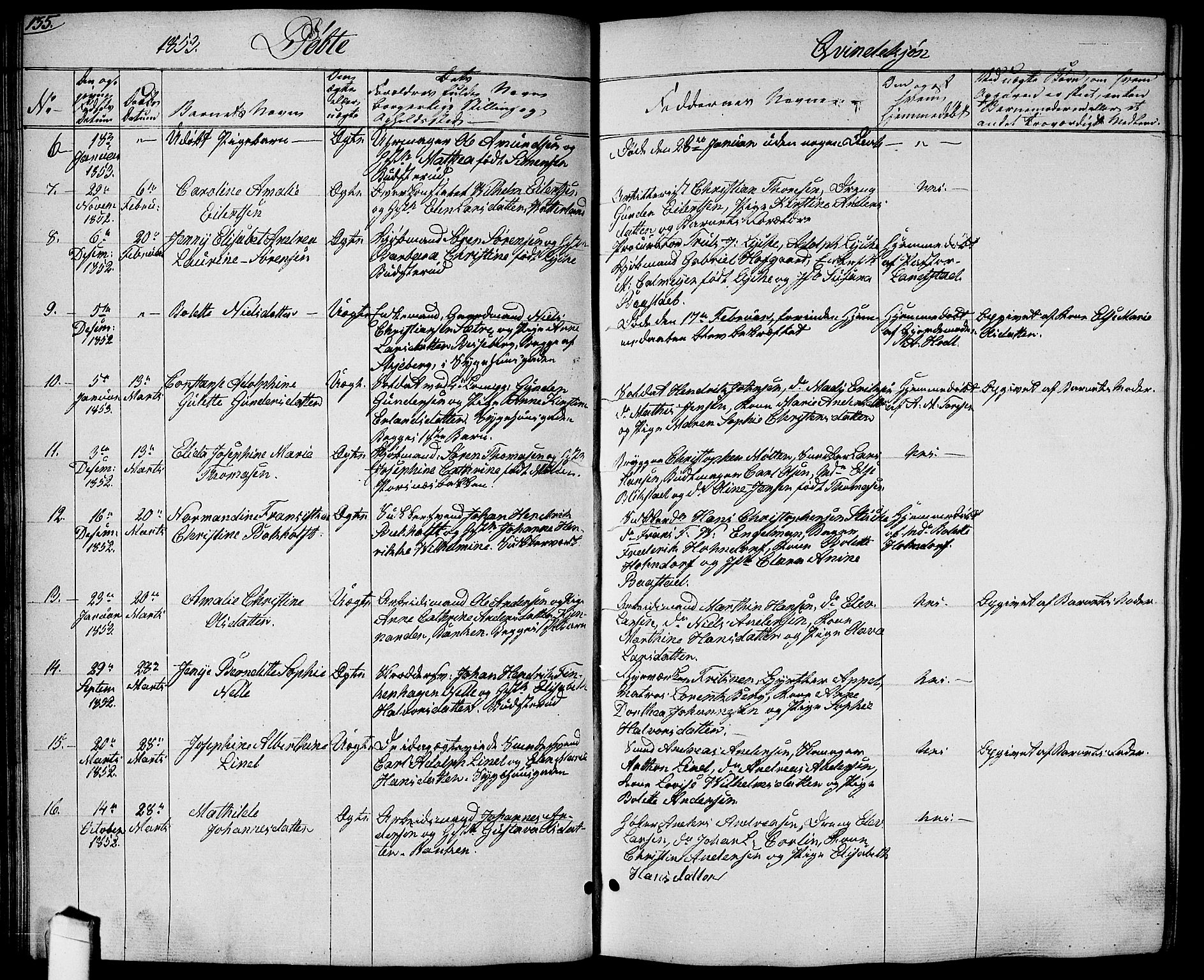 Halden prestekontor Kirkebøker, SAO/A-10909/G/Ga/L0004: Parish register (copy) no. 4, 1845-1854, p. 135