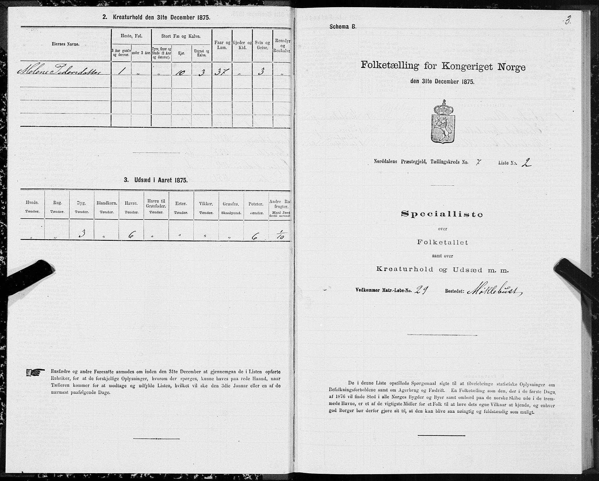 SAT, 1875 census for 1524P Norddal, 1875, p. 4003