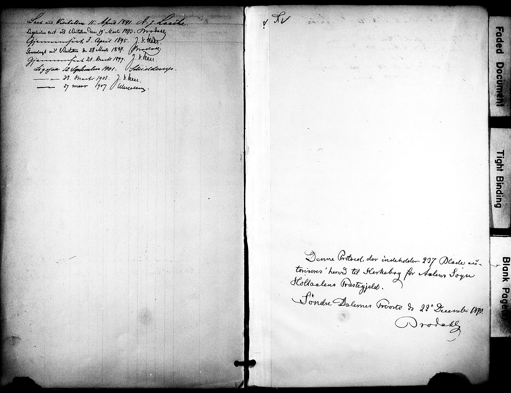 Ministerialprotokoller, klokkerbøker og fødselsregistre - Sør-Trøndelag, SAT/A-1456/686/L0984: Parish register (official) no. 686A02, 1891-1906