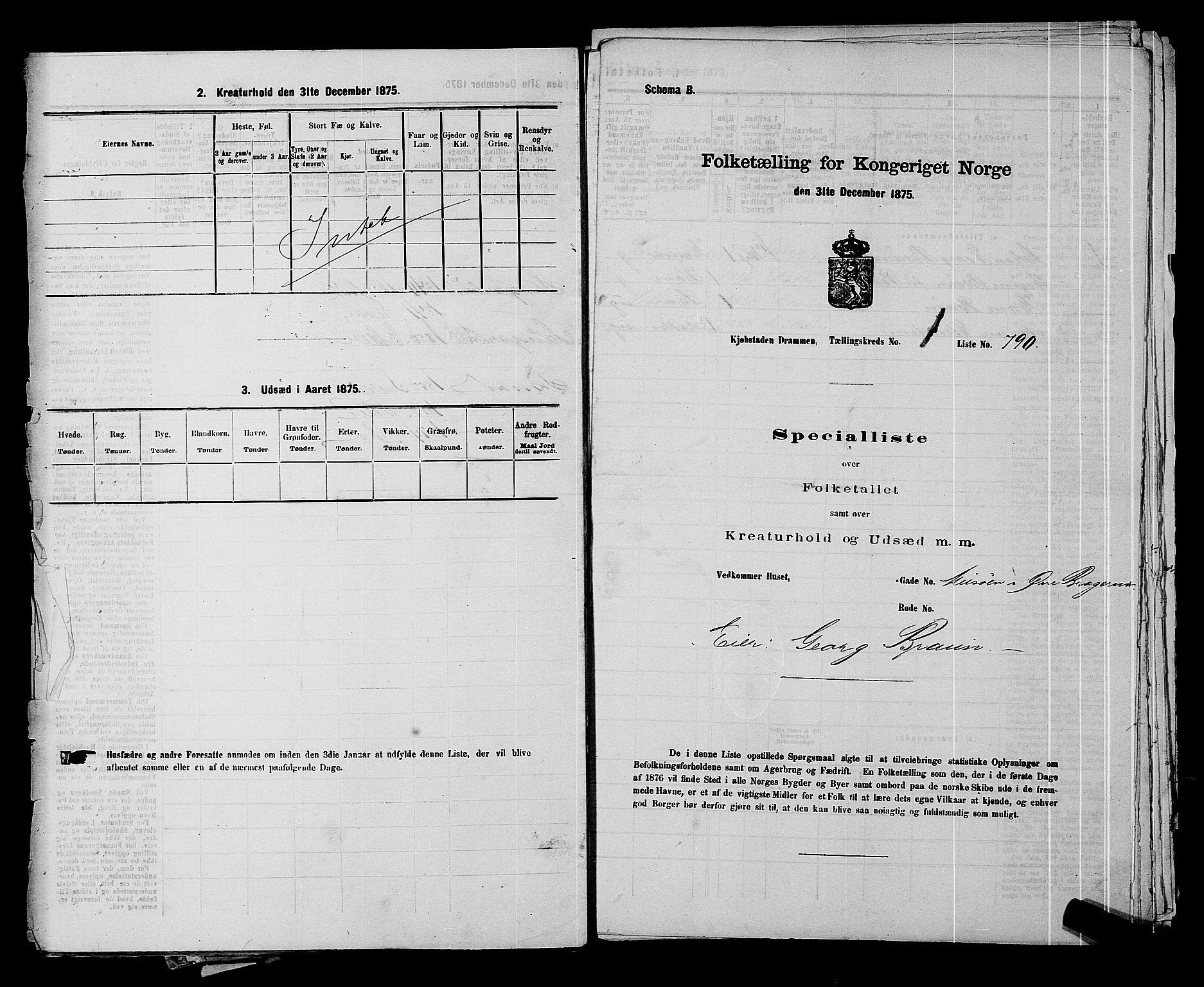 SAKO, 1875 census for 0602 Drammen, 1875, p. 148