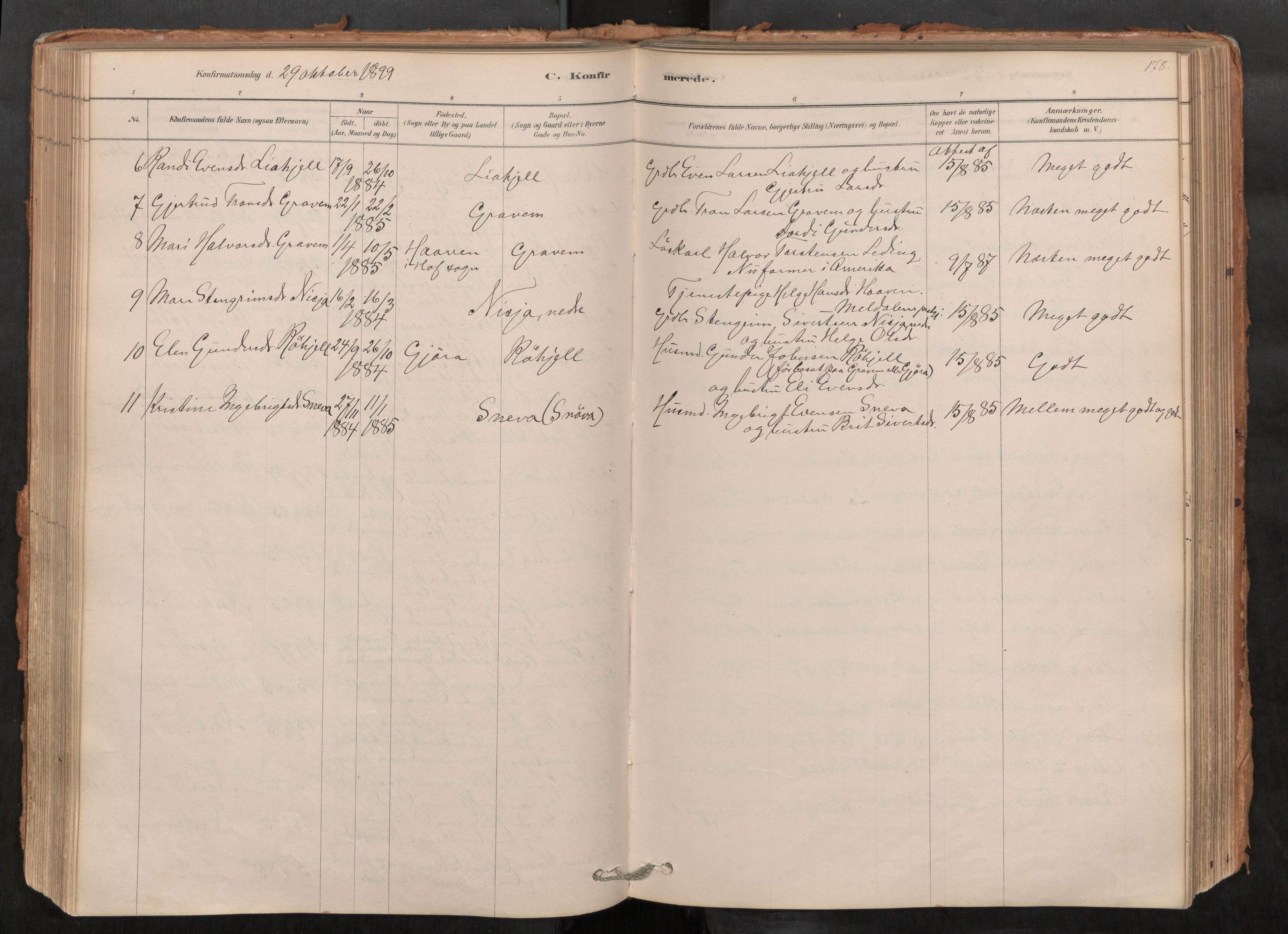 Sunndal sokneprestkontor, AV/SAT-A-1085/1/I/I1/I1a/L0001: Parish register (official) no. 1, 1877-1914, p. 178