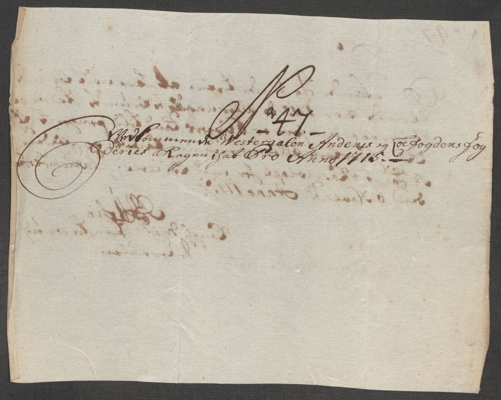 Rentekammeret inntil 1814, Reviderte regnskaper, Fogderegnskap, AV/RA-EA-4092/R67/L4681: Fogderegnskap Vesterålen, Andenes og Lofoten, 1715, p. 224