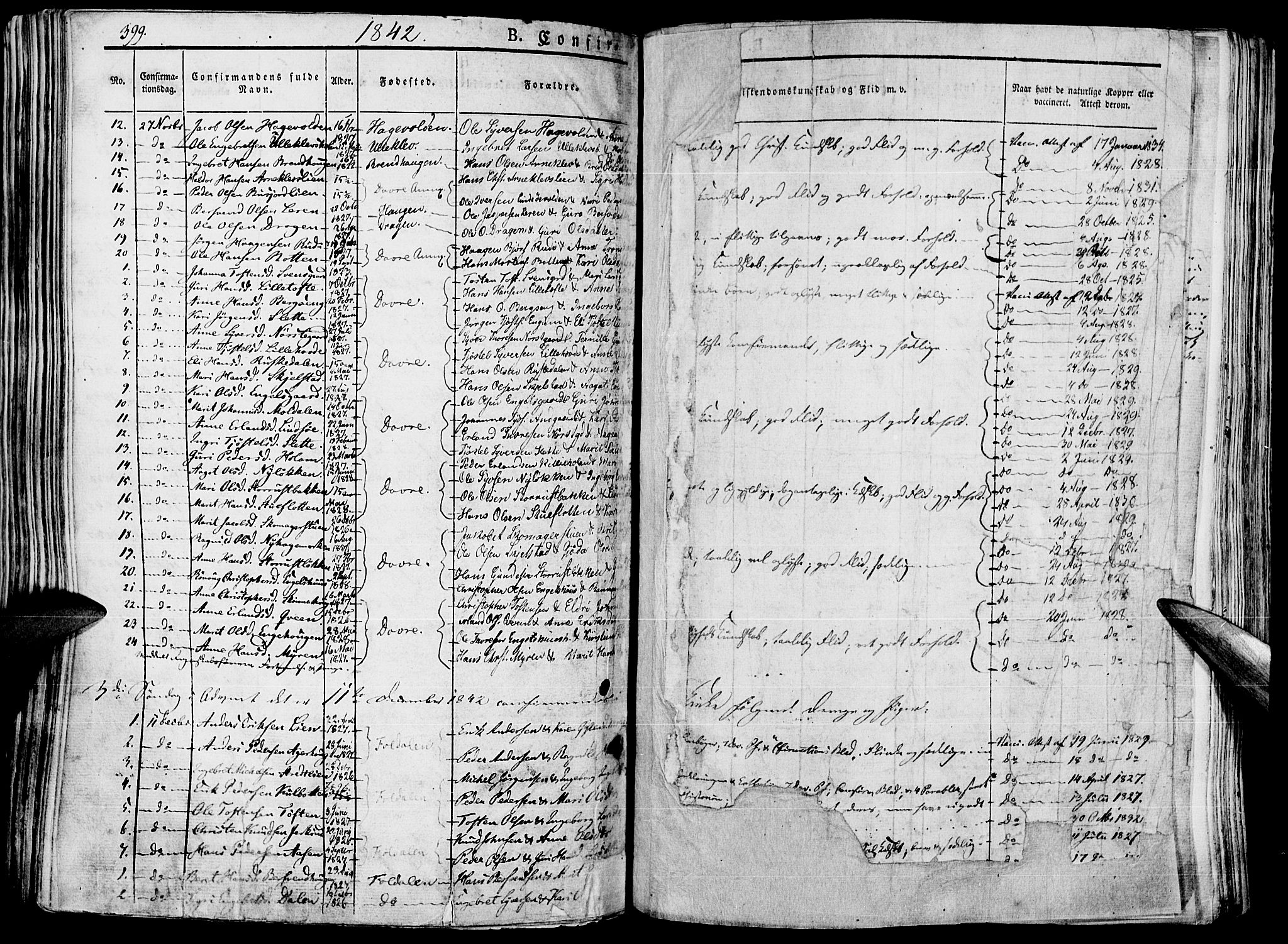 Lesja prestekontor, AV/SAH-PREST-068/H/Ha/Haa/L0005: Parish register (official) no. 5, 1830-1842, p. 399