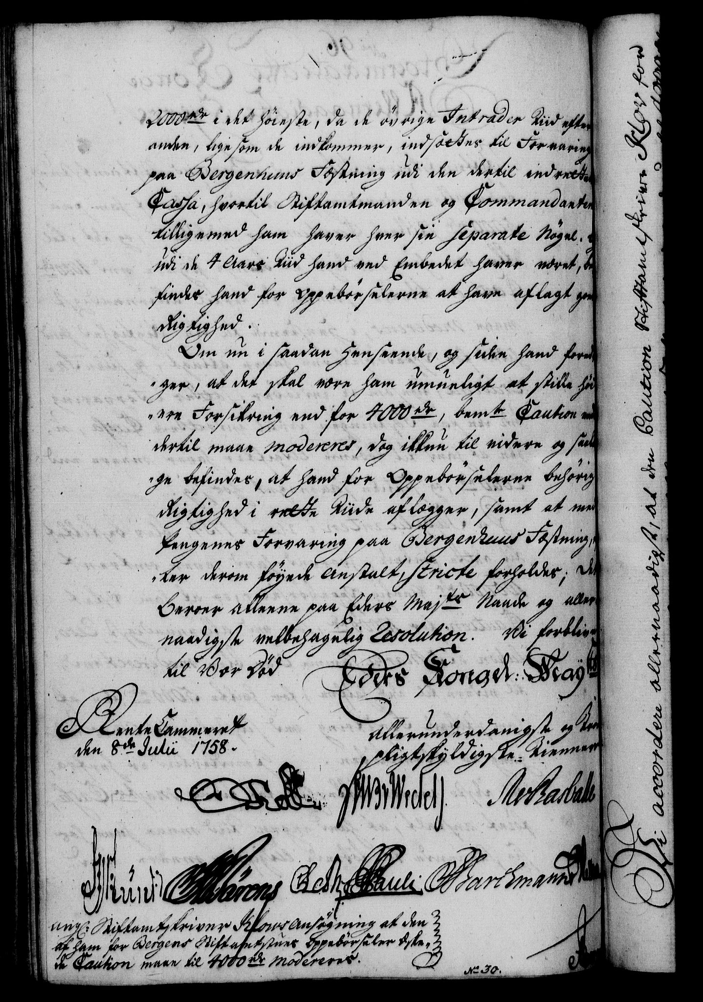 Rentekammeret, Kammerkanselliet, RA/EA-3111/G/Gf/Gfa/L0040: Norsk relasjons- og resolusjonsprotokoll (merket RK 52.40), 1758, p. 527