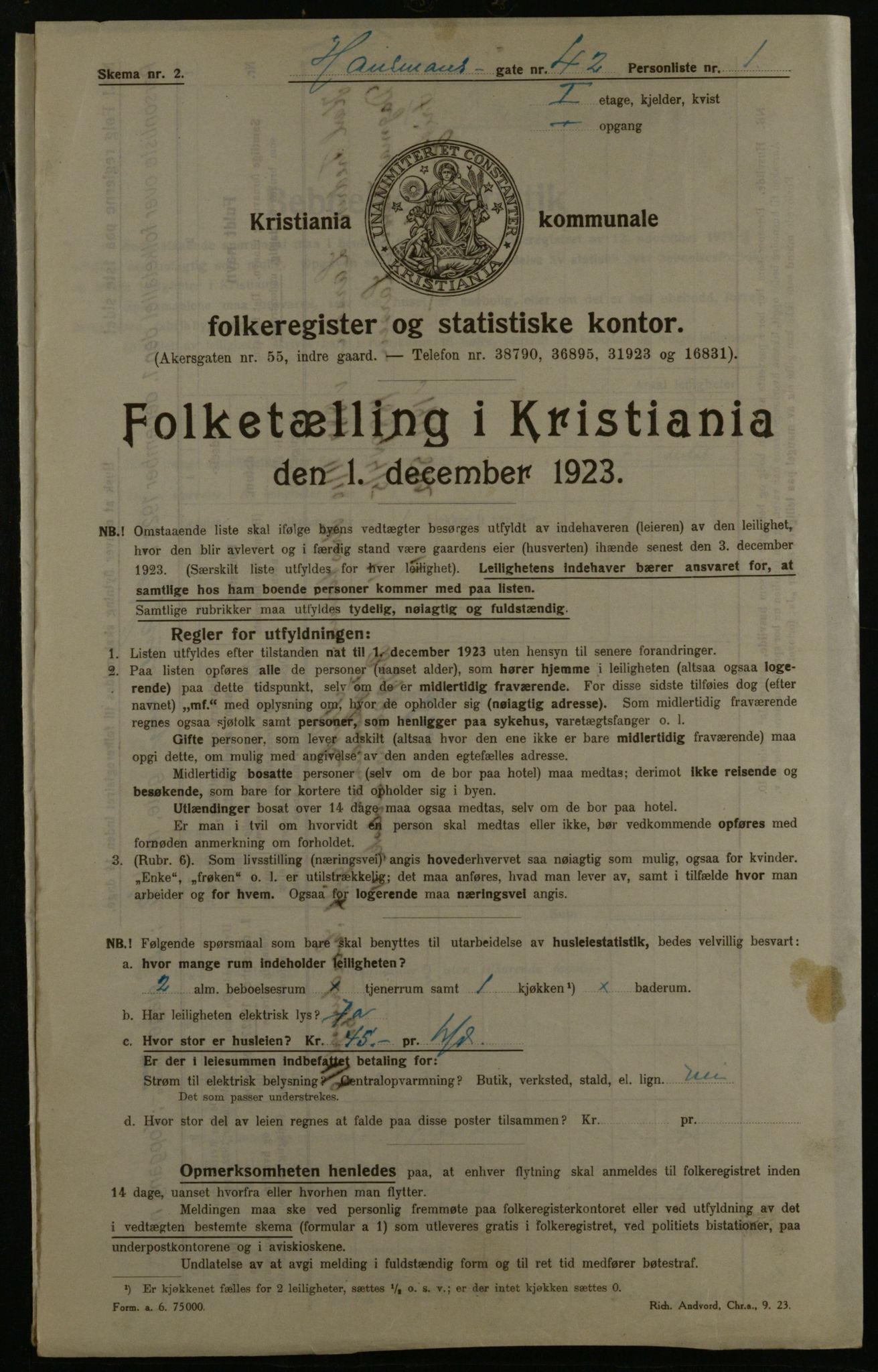 OBA, Municipal Census 1923 for Kristiania, 1923, p. 39630