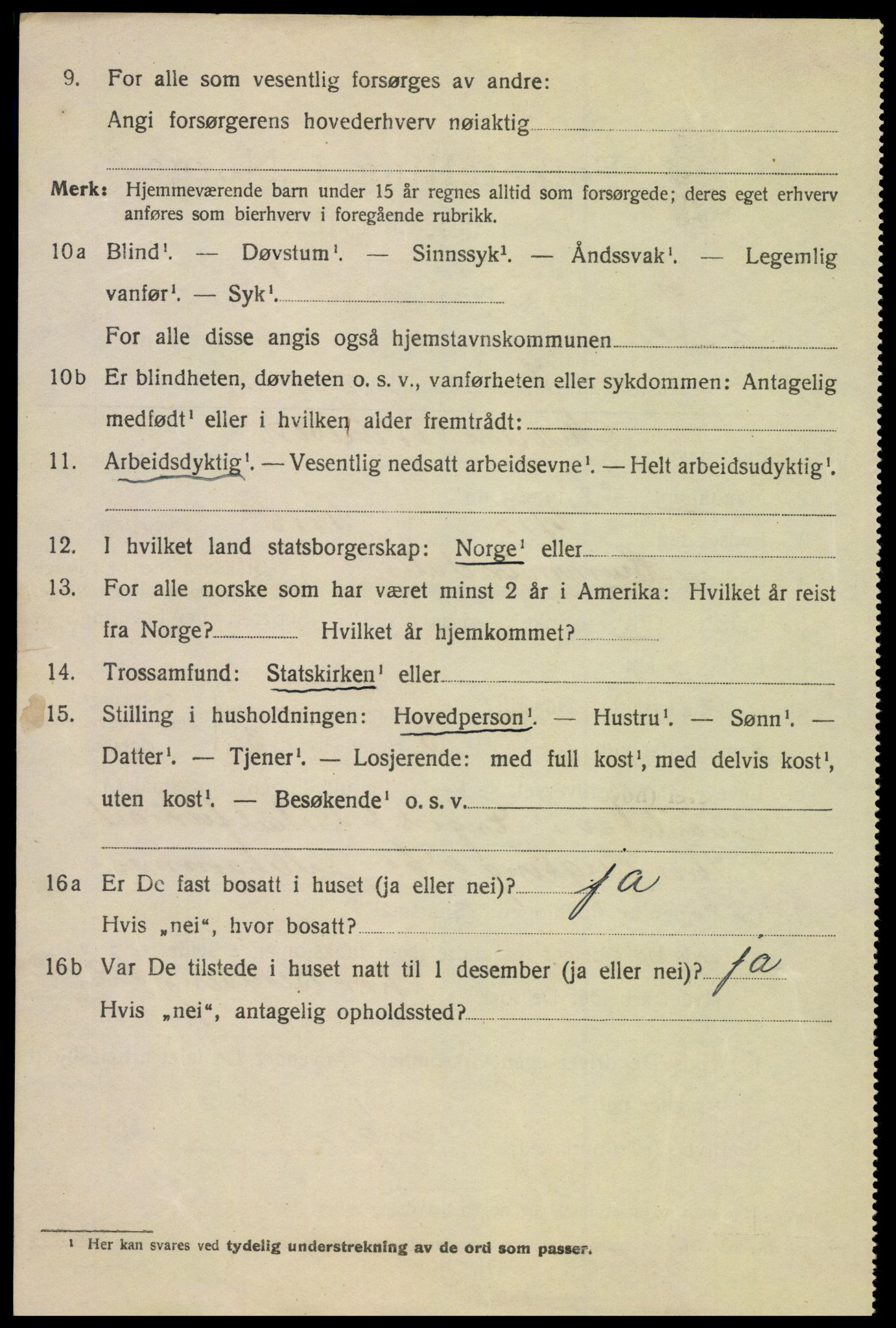 SAH, 1920 census for Lillehammer, 1920, p. 8219
